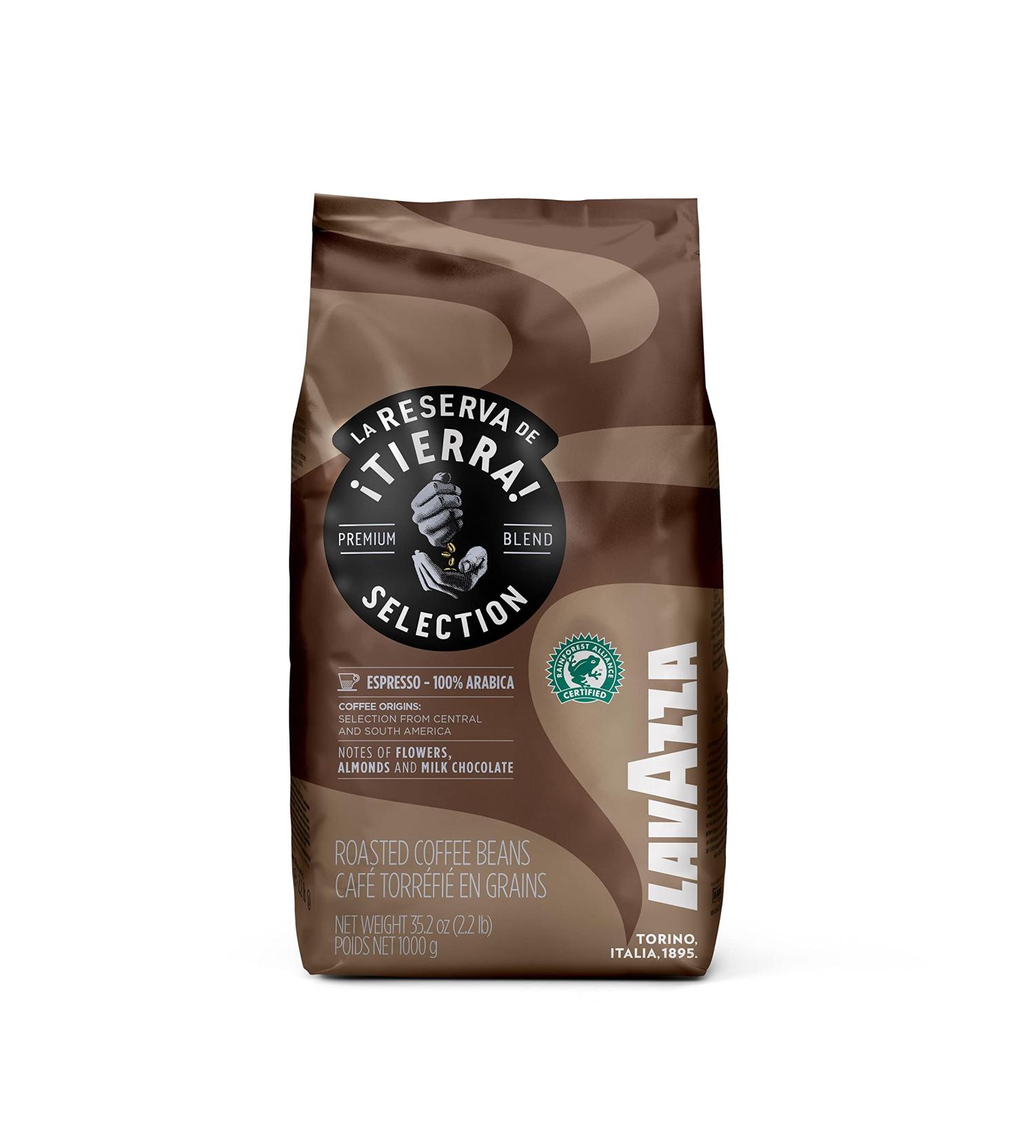 Lavazza Coffee Espresso Tierra Whole Beans 1000g Flowers Almonds and Milk Chocolate 1 kg (Pack of 1)