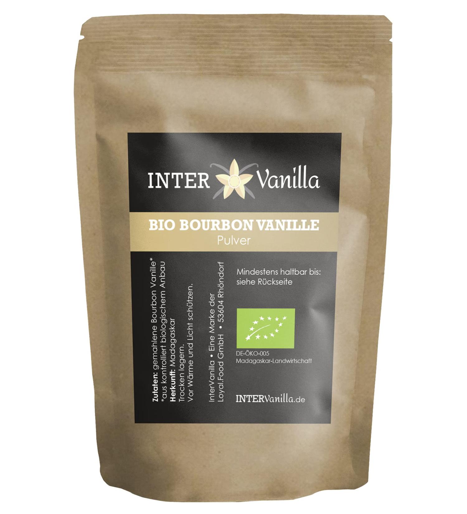 Intervanilla Organic Bourbon Vanilla Powder 50g - Pure Madagascar Vanilla No Additives - Premium Ground Vanilla for Baking & Cooking - Buy Online on SooperMarket.com