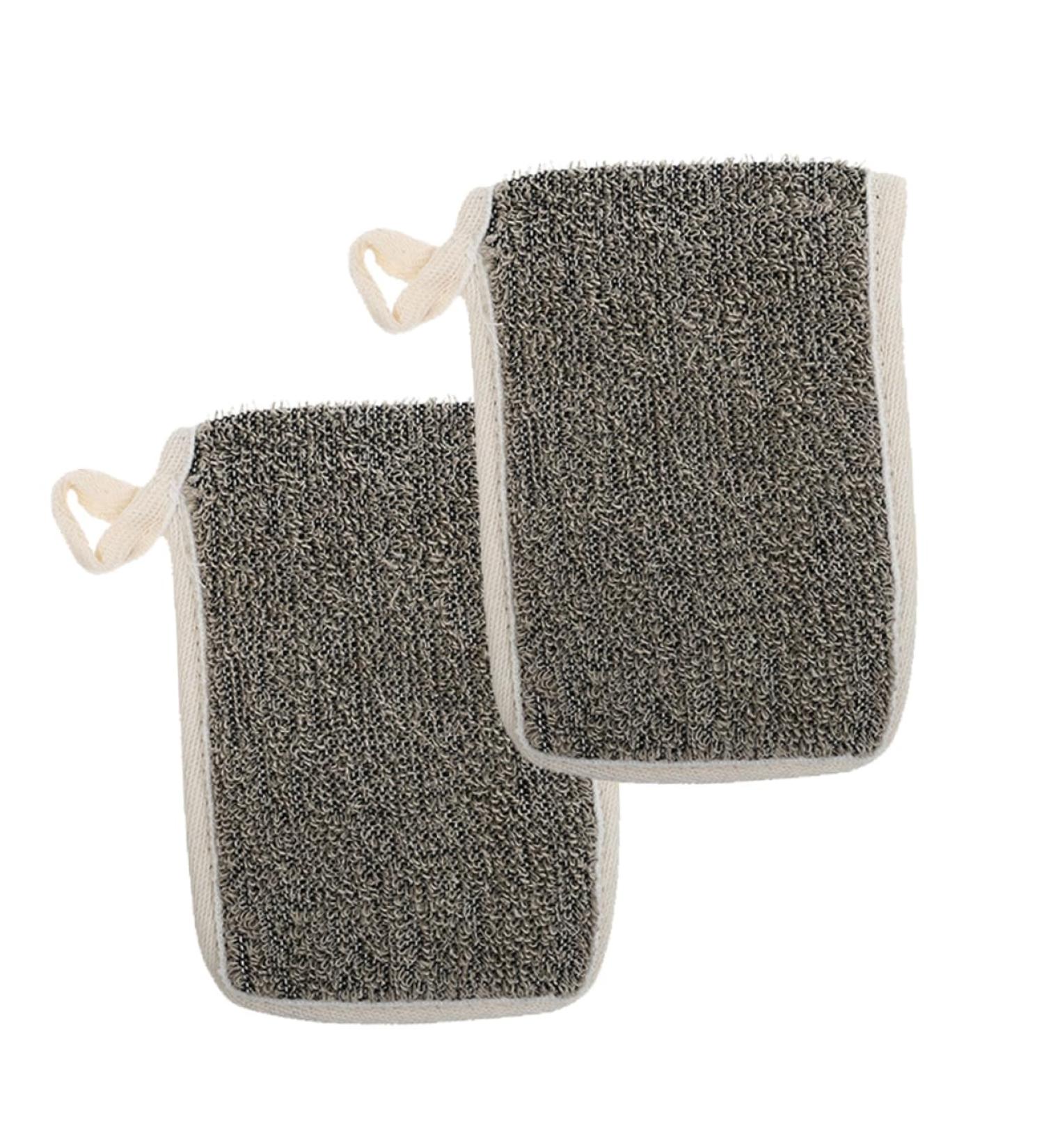 CANIGHT 2pcs Black Linen Soap Bag Cleaning Scrubber Soap Exfoliating Pouch Soap Scrubber Pouch Bubble Flax - Buy Online on SooperMarket.com