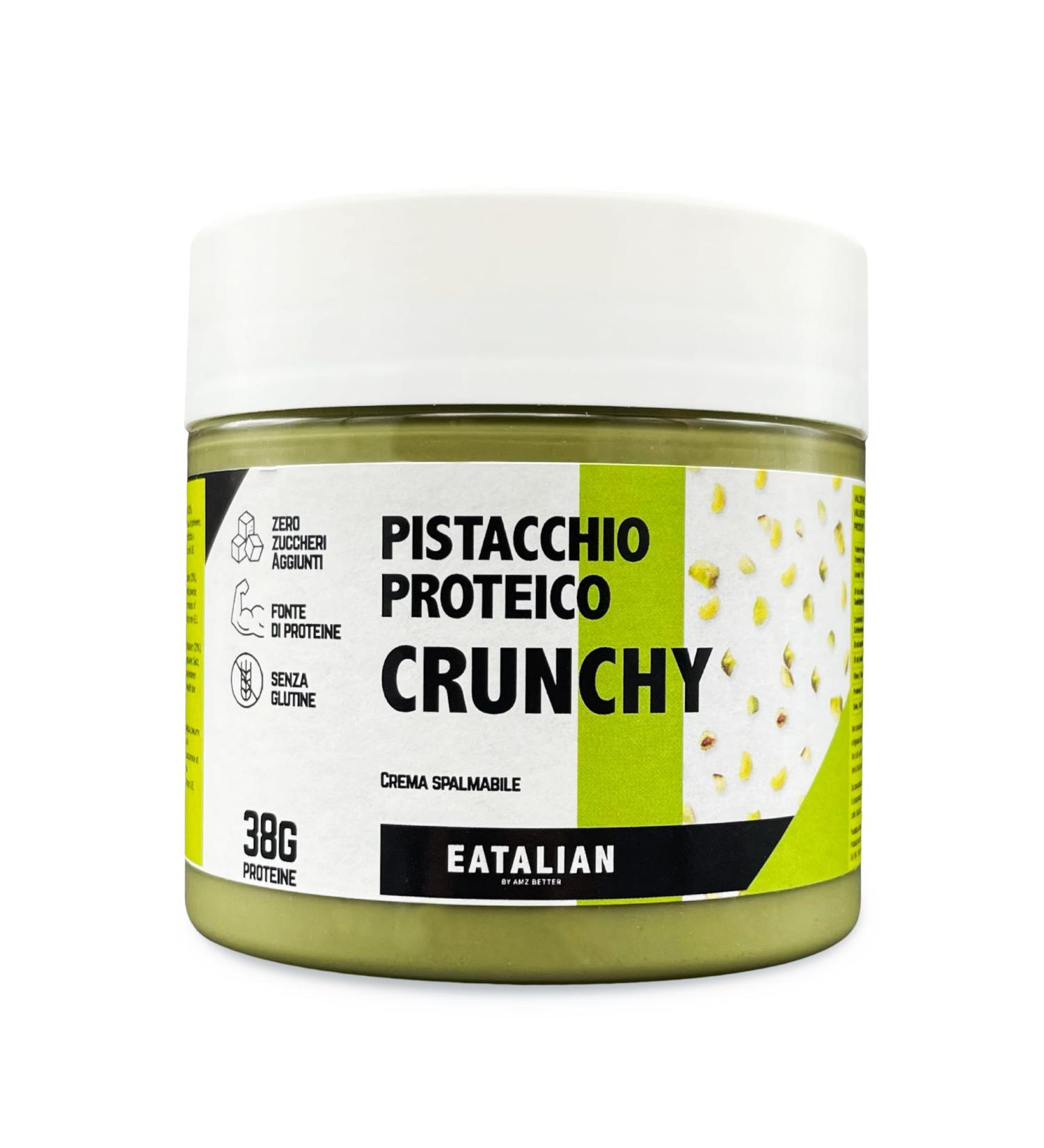 Eatalian by amz Better Protein Pistachio Cream Crunchy 200g - Sweet & Creamy Spread for Bread Sweets Ice Cream & Cakes - Made in Italy - Buy Online on SooperMarket.com