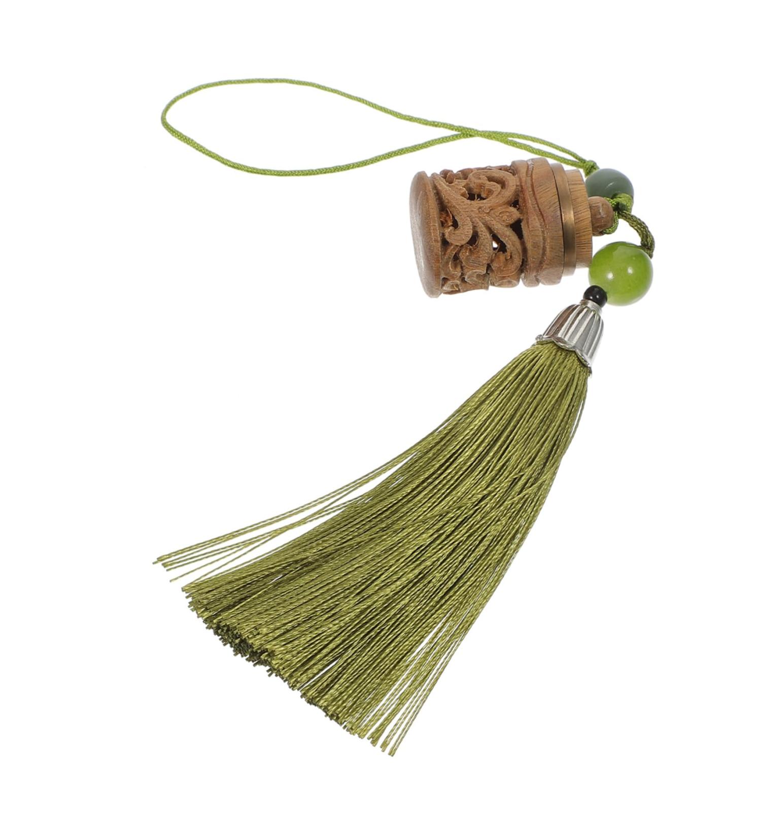 HEMOTON 1pc Green Sandalwood Incense Box Tassel Keychain Diffuser Pendant Hollow-Out Pedant Blush Cell Phone - Buy Online on SooperMarket.com