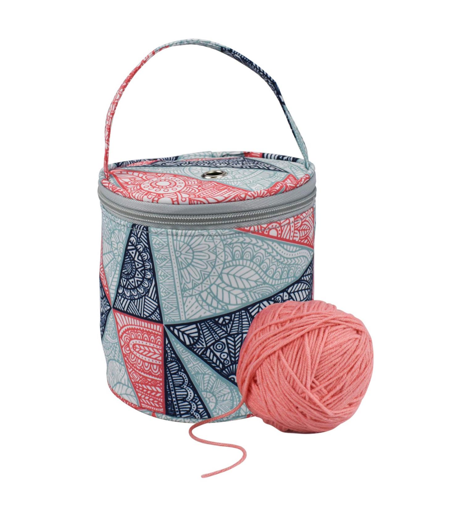 Coopay Small Yarn Storage Bag Mini Knitting Bag Yarns Drum Case for Carry Yarn Ball Crochet Kits Knitting Supplies and Sewing Accessories for Beginner Crocheter and Crafter Blue - Buy Online on SooperMarket.com