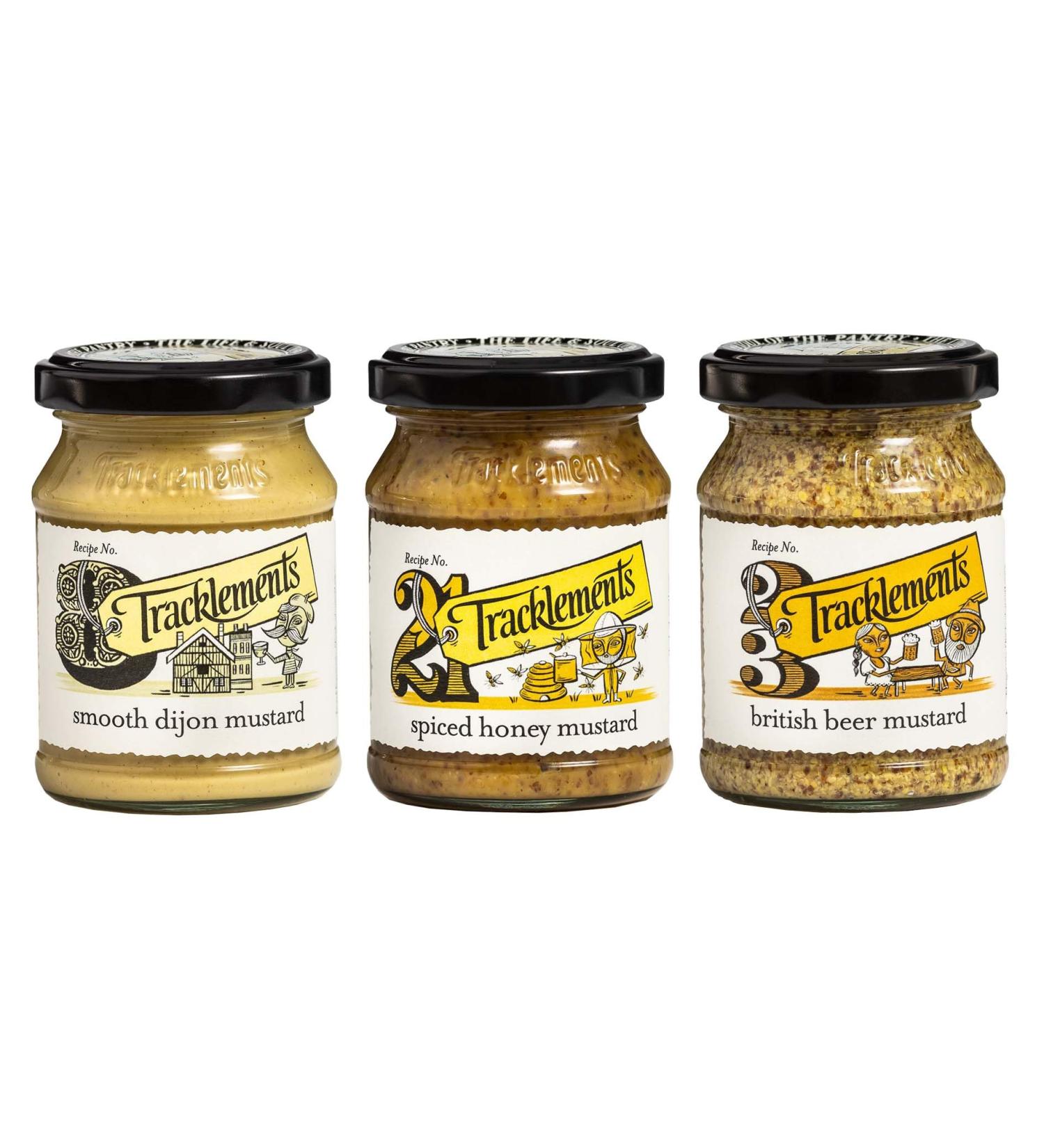 Mustard Bundle with Tracklements Smooth Dijon Mustard 140g Spiced Honey Mustard 140g and British Beer Mustard 140g (Pack of 3) - Buy Online on SooperMarket.com