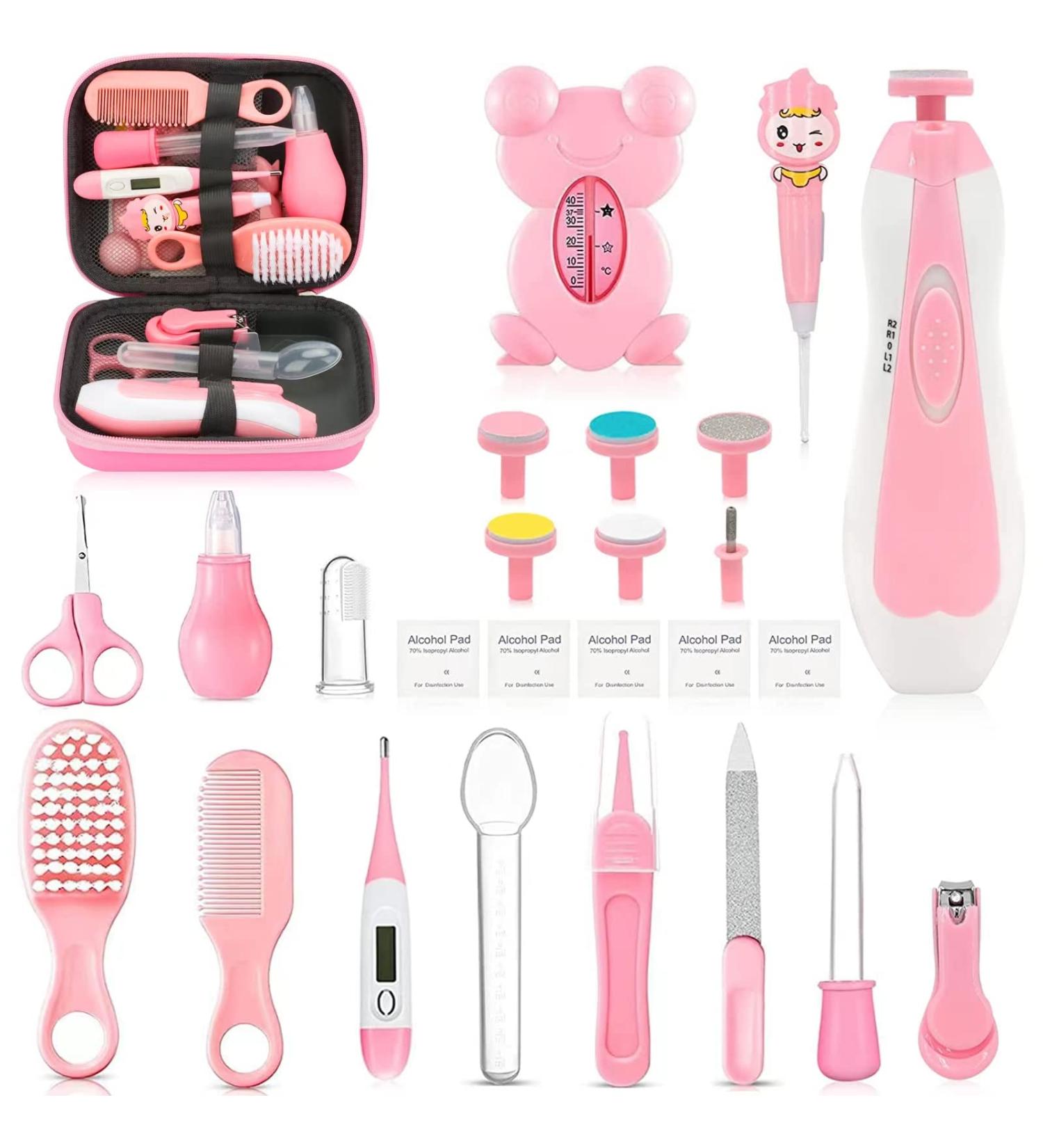 Portable Baby Healthcare & Grooming Kit - Pink 26-in-1 Set for Newborns | Baby Safety Essentials - Buy Online on SooperMarket.com