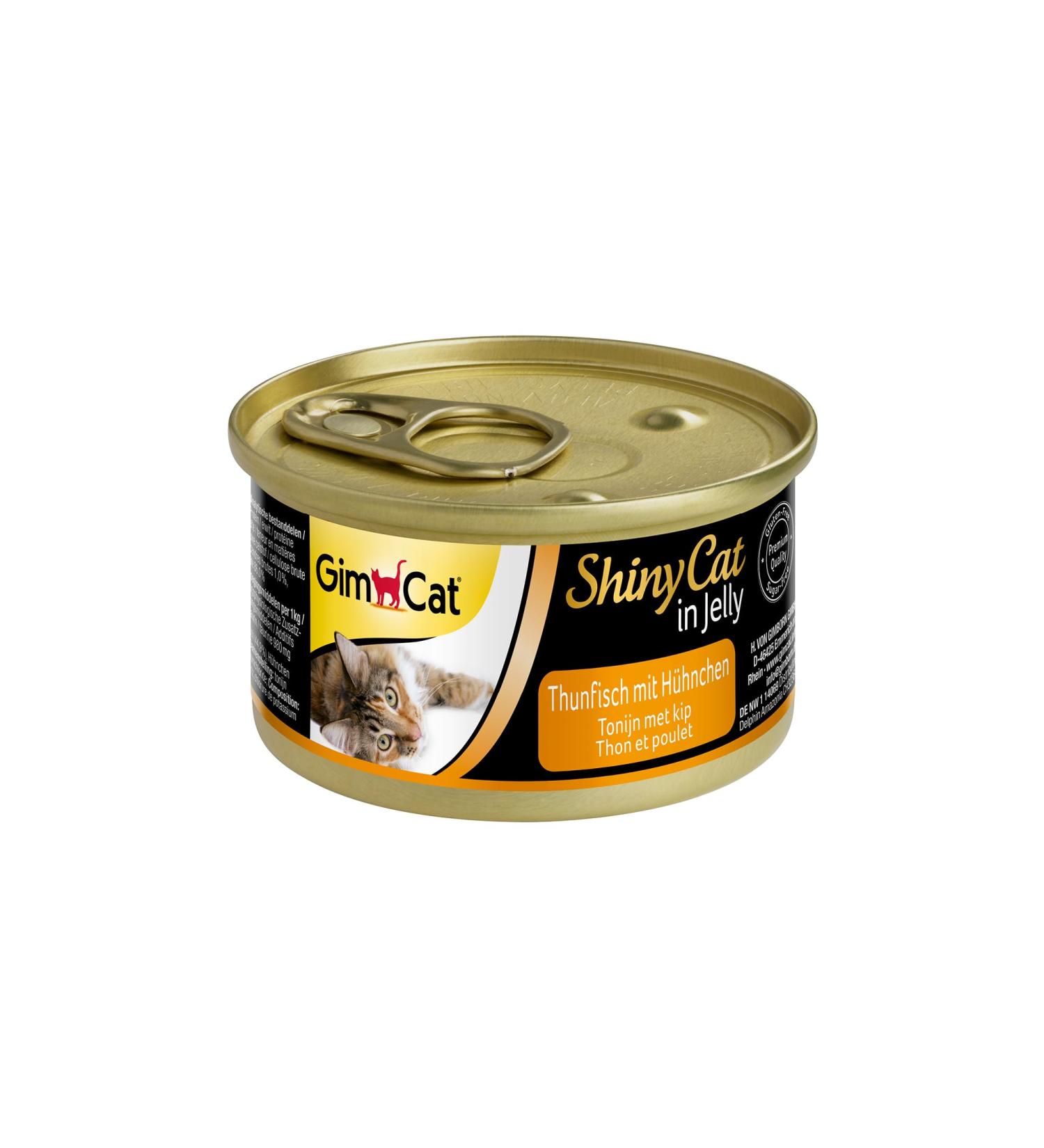 Gimcat Shinycat in Jelly Tuna & Chicken - Premium Wet Cat Food (24 x 70g) with Fish & Taurine - International Shipping Available - Buy Online on SooperMarket.com