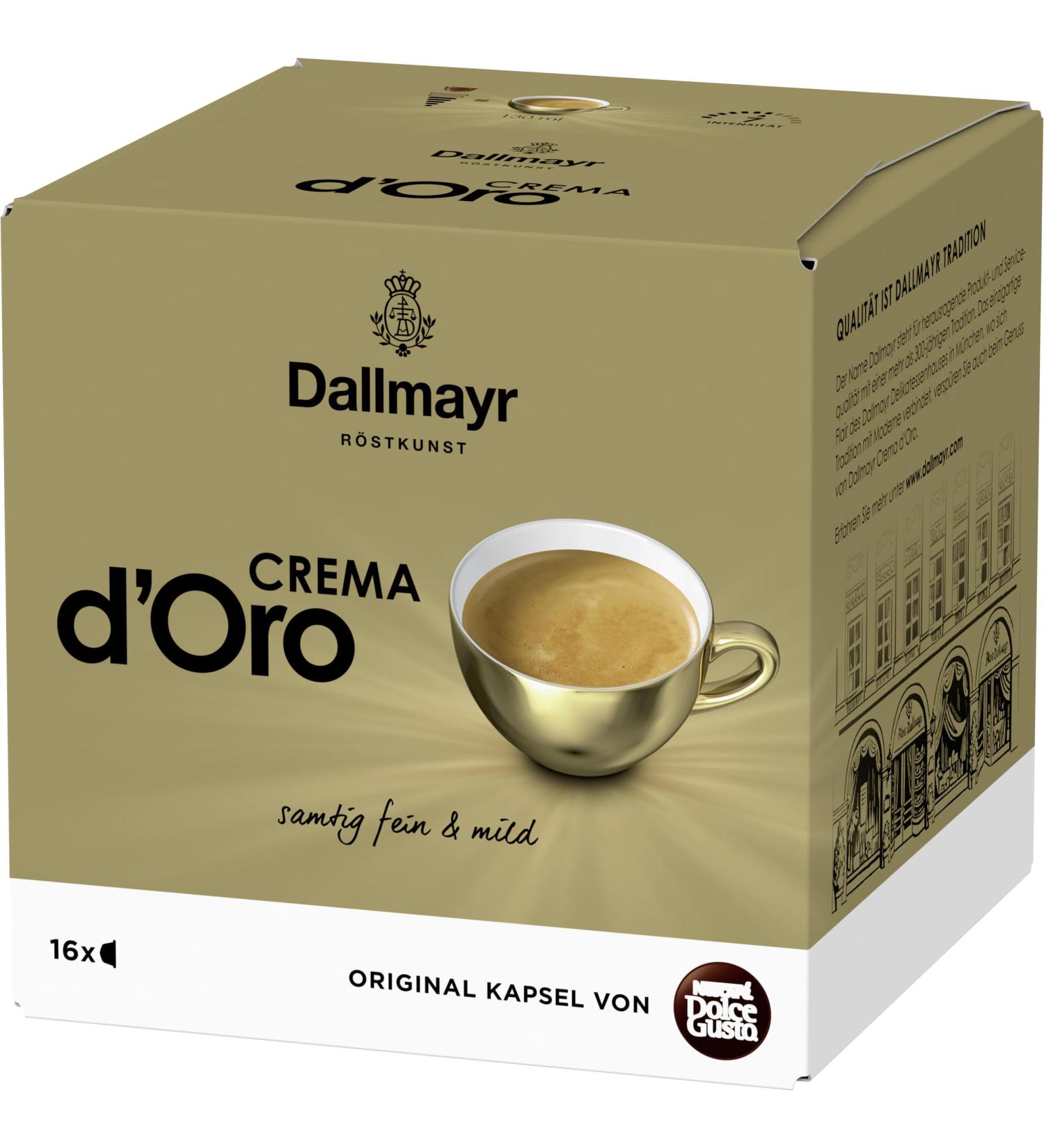 Nescaf Dolce Gusto Dallmayr Crema d'Oro 16 Coffee Capsules | 100% Arabica | Fine Crema & Full-Bodied Aroma | Fast Preparation & Aroma Sealed | Buy Online! - Buy Online on SooperMarket.com