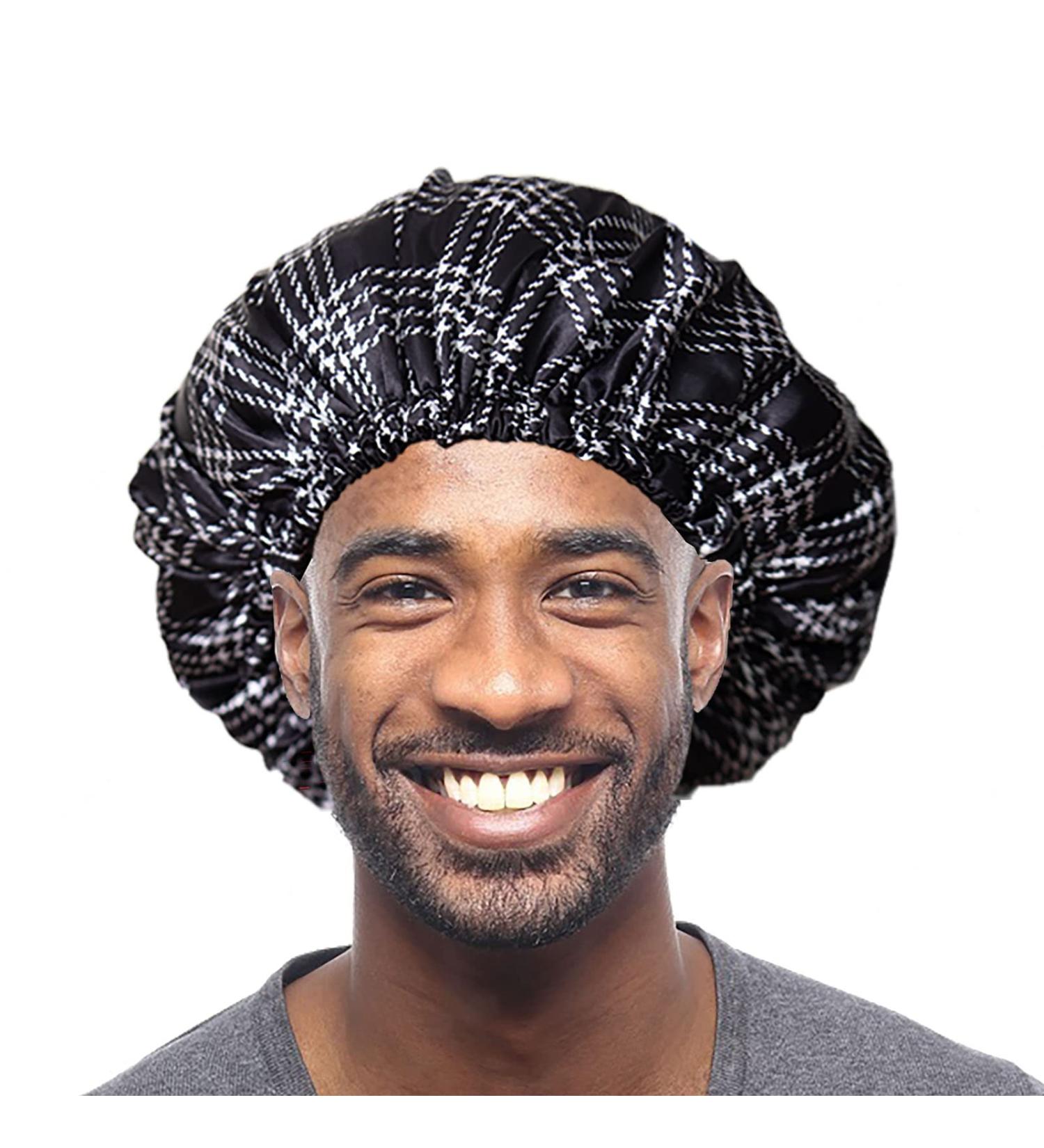 BONNET QUEEN Silk Satin Hair Bonnet for Sleeping - Double Layer Reversible Night Sleep Cap for Curly Hair - Buy Online on SooperMarket.com