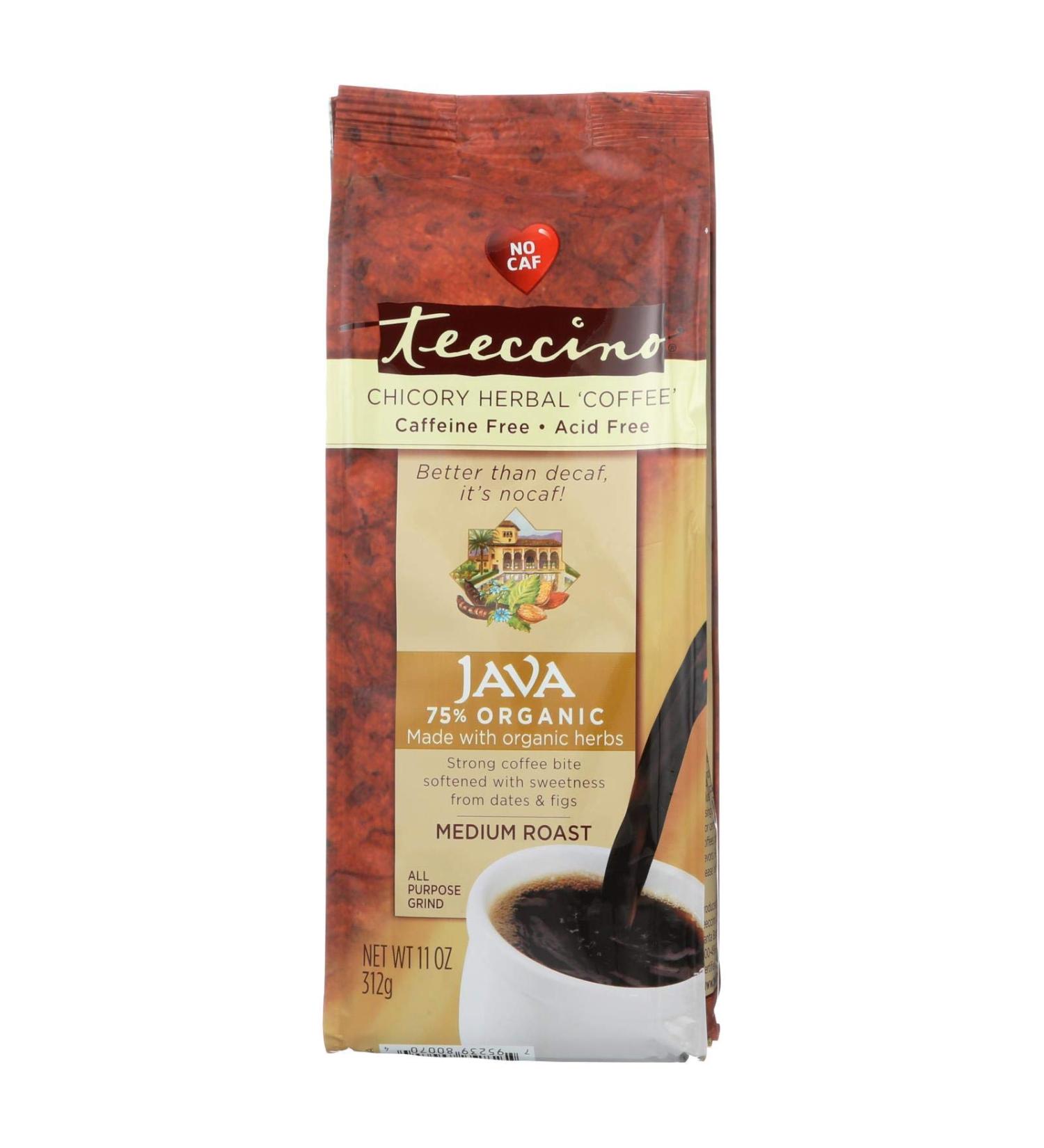 Teeccino Chicory Herbal Coffee Java Medium Roast Caffeine Free 11 oz (312 g)