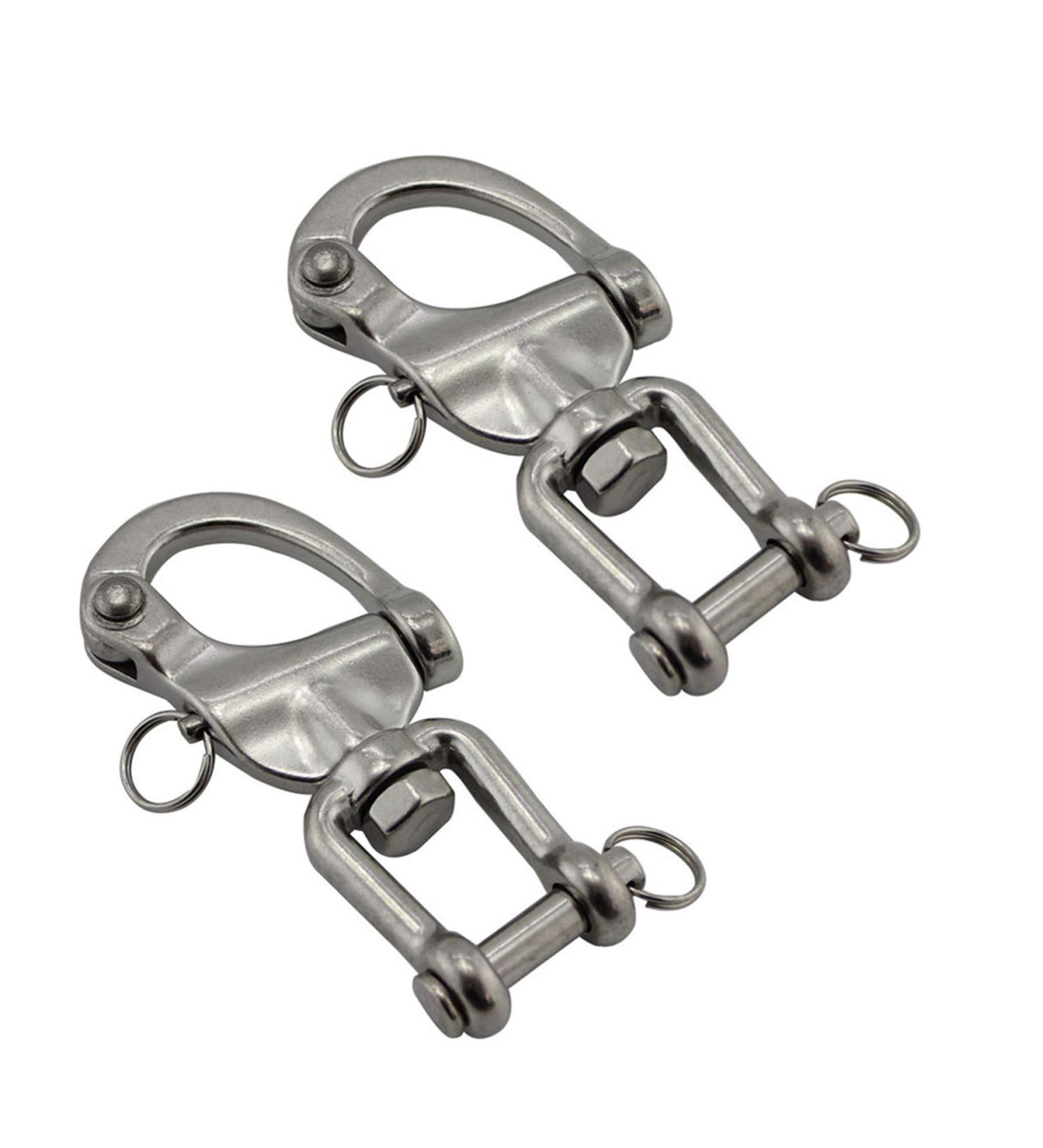 NRC&XRC Pair Jaw Swivel Snap Shackle 316 Stainless Steel for Sailboat Spinnaker Halyard & Diving 2-3/4 - High-Quality Stainless Steel Snap Shackle - Buy Online on SooperMarket.com