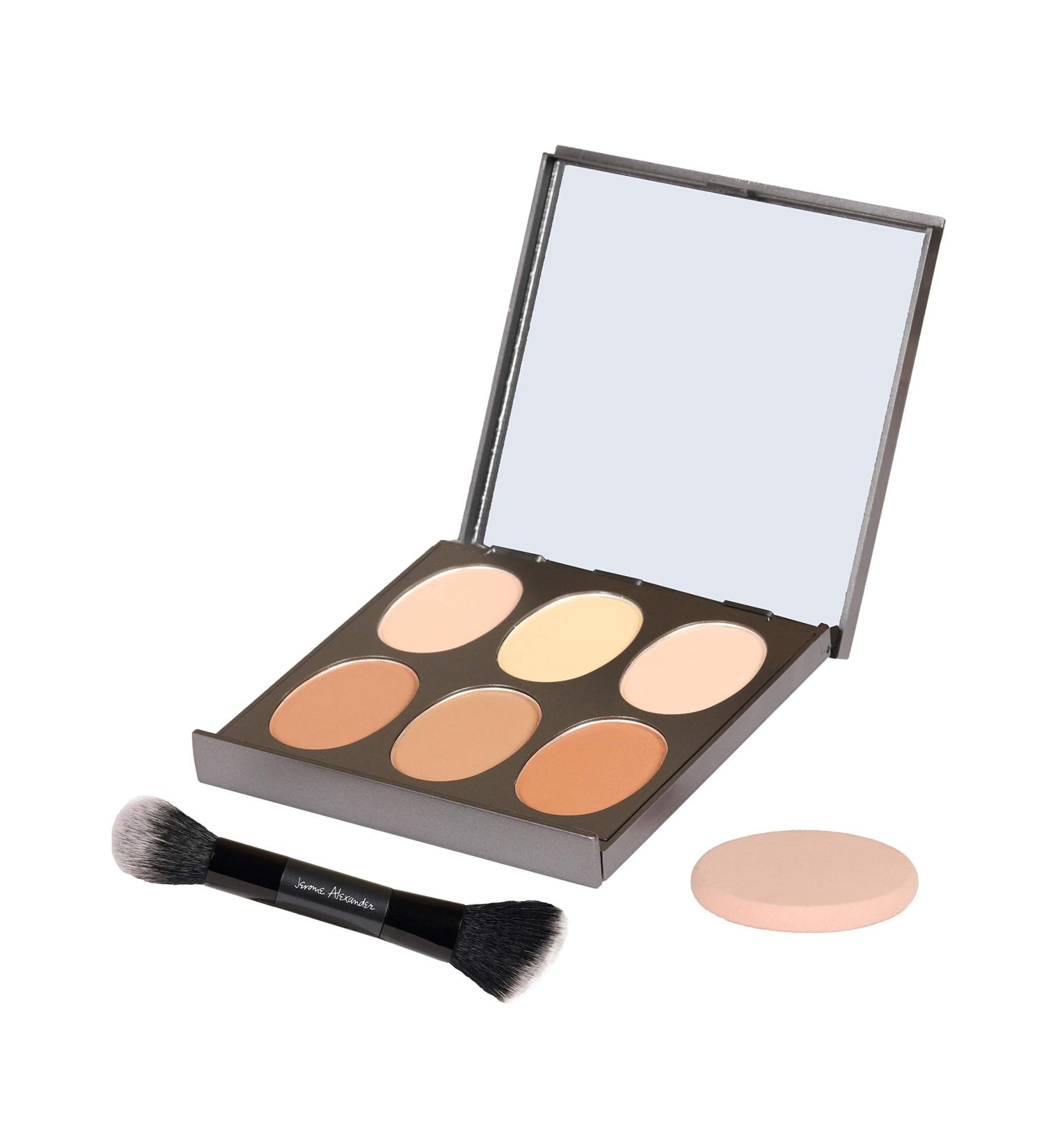Jerome Alexander Magic Minerals Contour Palette - Complete Contour Makeup Kit with Concealer, Foundation, Highlighter, Brush & Sponge - Buy Online on SooperMarket.com