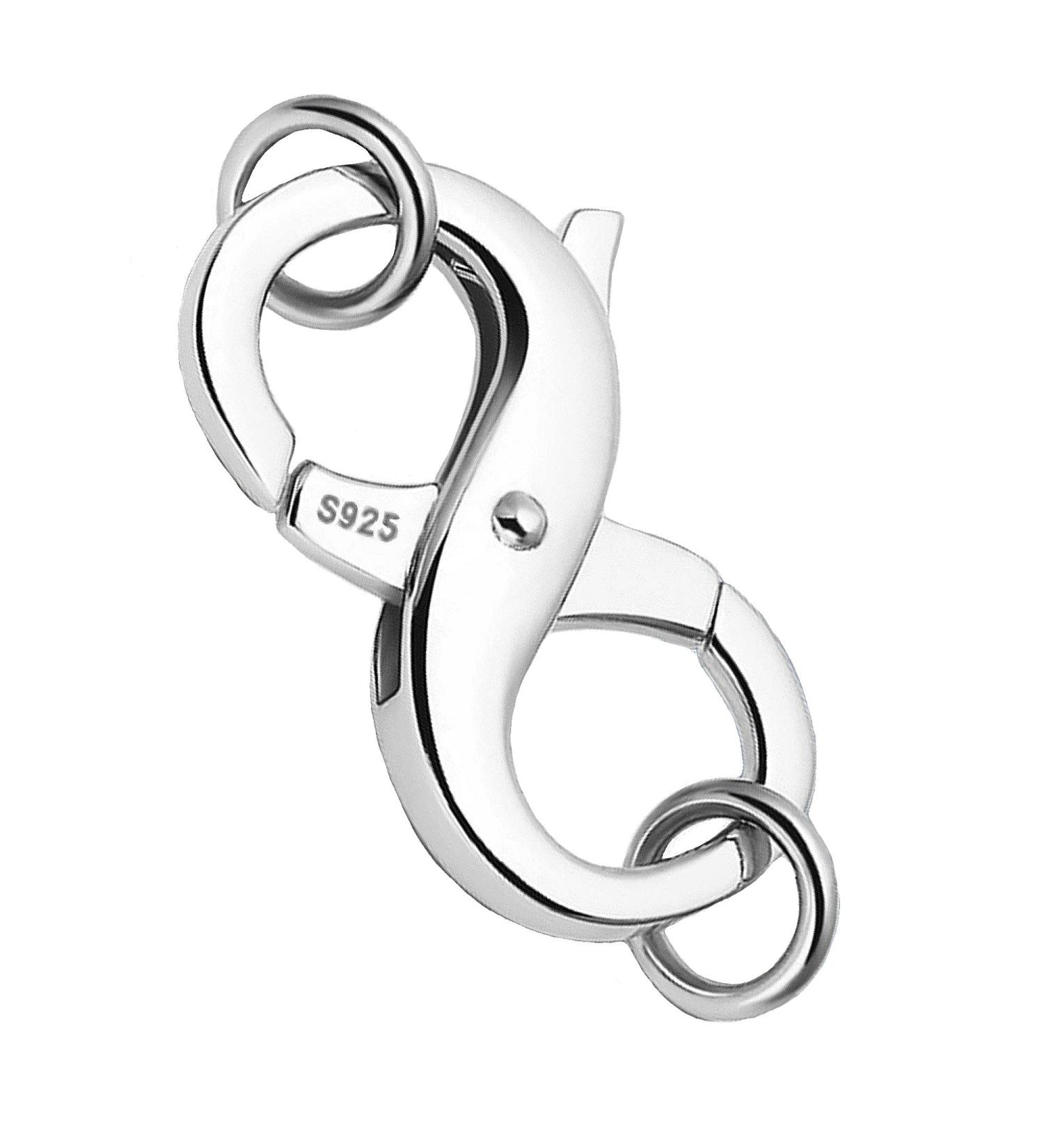 925 Sterling Silver Double Lobster Clasp Shortener Charm | Made in Italy | 11mm x 5mm | Jewelry Making Supplies - Buy Online on SooperMarket.com