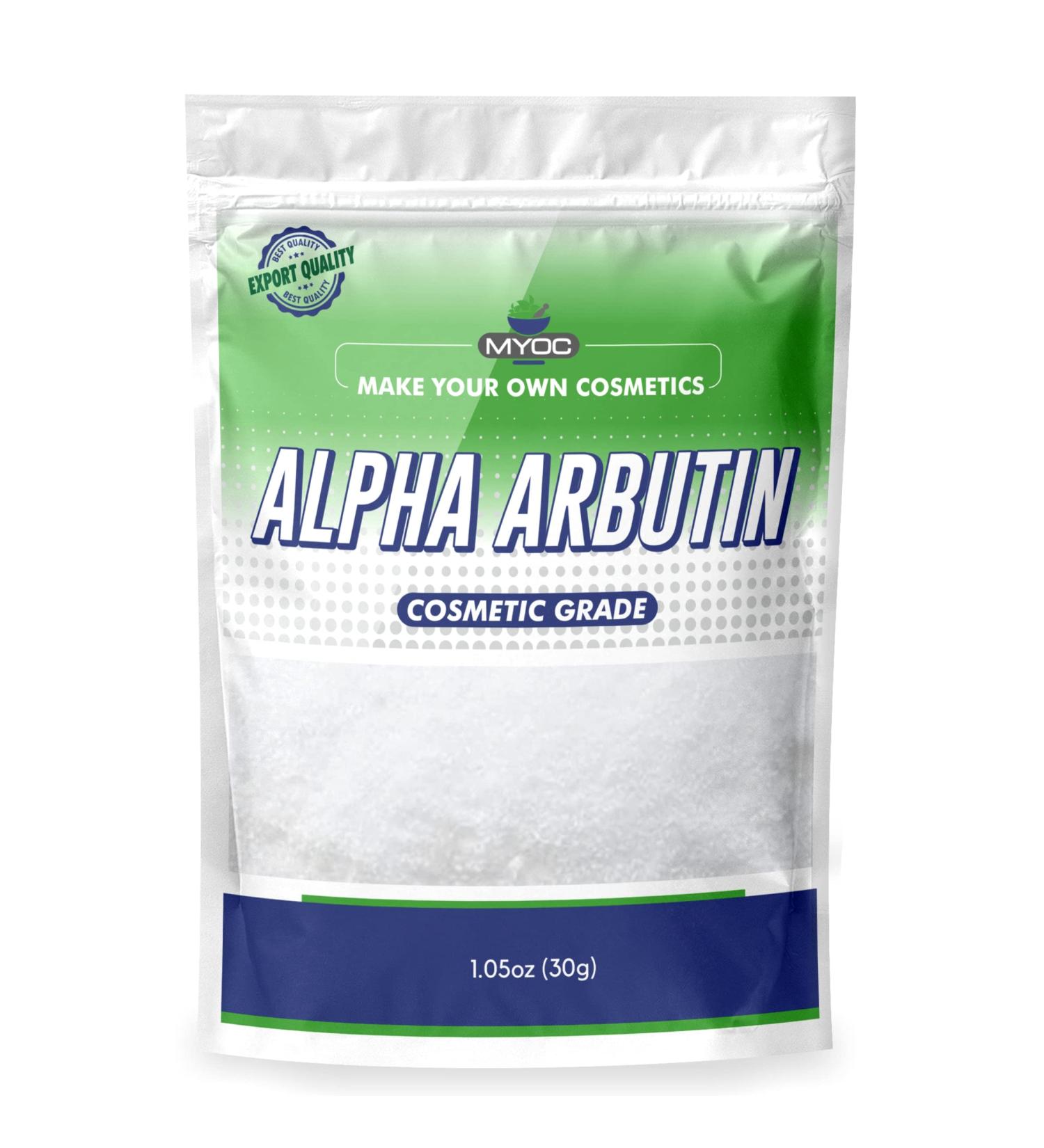 Myoc Alpha Arbutin Powder 30gm - 100% Pure Cosmetic Grade Raw Material for DIY Skincare - Reduce Dark Spots, Clear Skin - 1.06 Ounce - Buy Online on SooperMarket.com