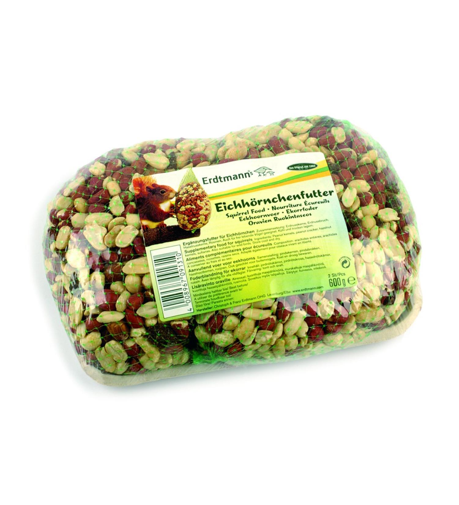 Erdtmanns Squirrel Food in Net - 2 x 0.3 kg | Premium Quality 19.1 x 11.4 x 2.5 cm | International Shipping Available - Buy Online on SooperMarket.com