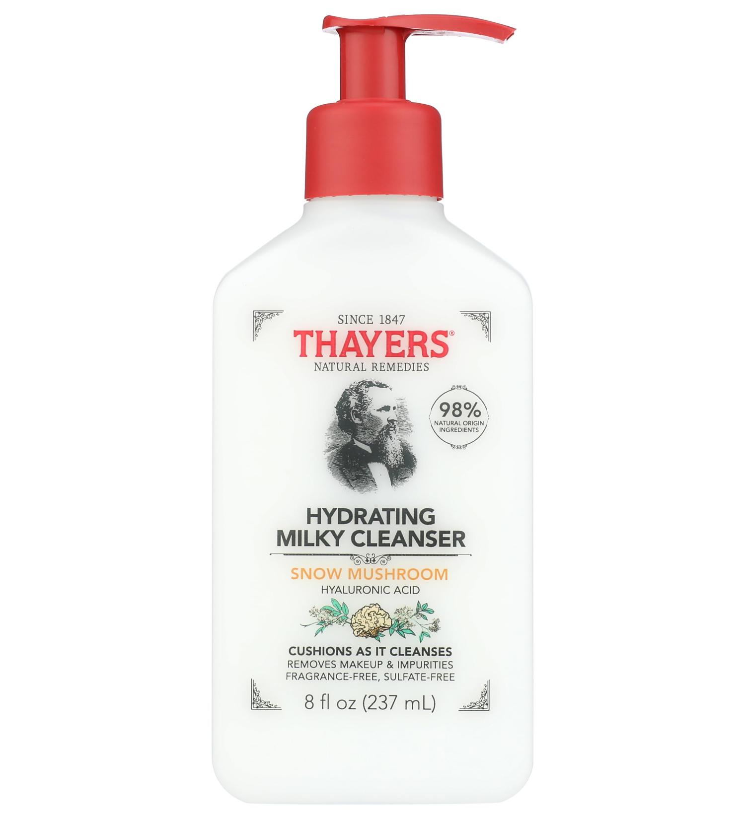 Buy Thayers Milky Hydrating Face Cleanser - Snow Mushroom & Hyaluronic Acid | Gentle Paraben-Free Wash for Dry & Sensitive Skin - 8 FL Oz - Buy Online on SooperMarket.com