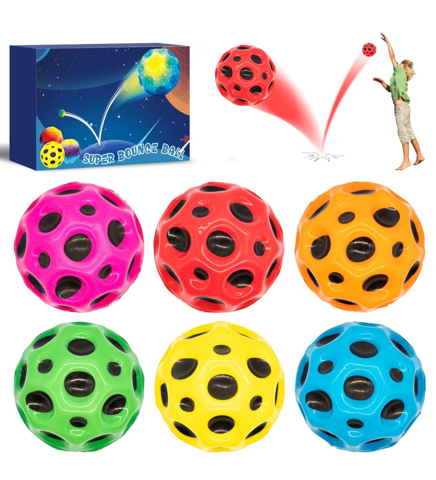 Buy Aihaoyu 6-Piece Astro Jump Ball Set - High Bouncing Mini Colored Rubber Balls for Indoor & Outdoor Fun - Buy Online on SooperMarket.com