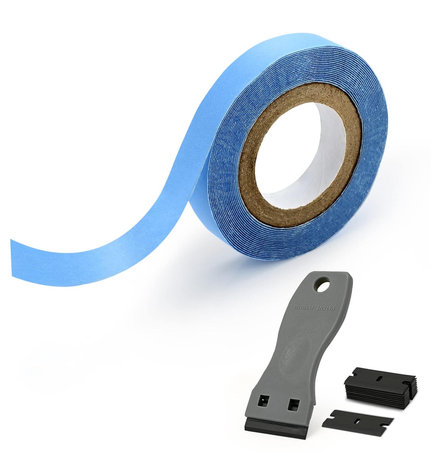 EHDIS Double Sided Hair Extension Tape 10mm x 3 yards with Plastic Scraper - Ideal for Hair Extensions, Lace Wigs, Toupees, and Hair Wefts - Buy Online on SooperMarket.com