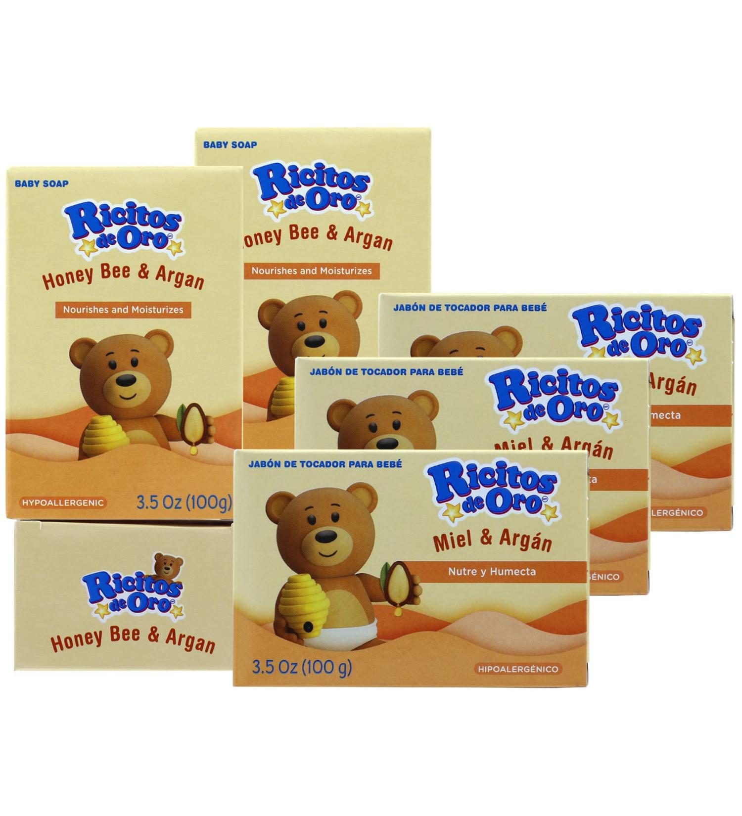 Ricitos de Oro Honey Bee Bar Soap 3.5 Oz 6-Pack - Hypoallergenic Baby Bar Soap for Delicate Skin - Moisturizing Honey Soapbars - Buy Online on SooperMarket.com