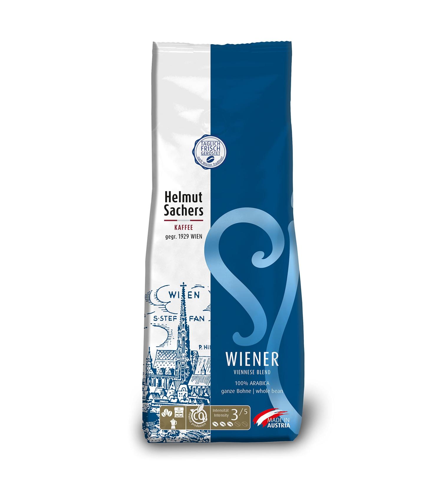 Helmut Sachers Viennese Blend Coffee - Premium 500g Arabica Beans Sustainably Roasted in Austria - Whole Bean Melange - Buy Online on SooperMarket.com