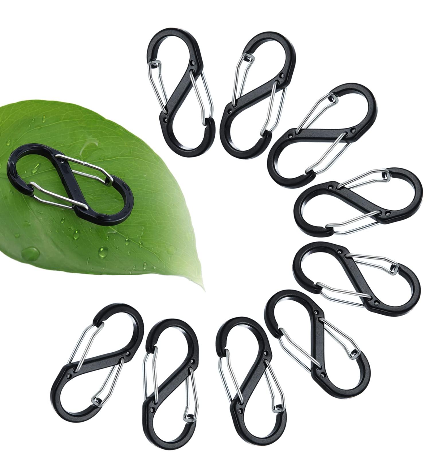Mini Black Aluminum Carabiner Snap Hook for Fishing/Camping - Outdoor Sports Keychain - Buy Online on SooperMarket.com