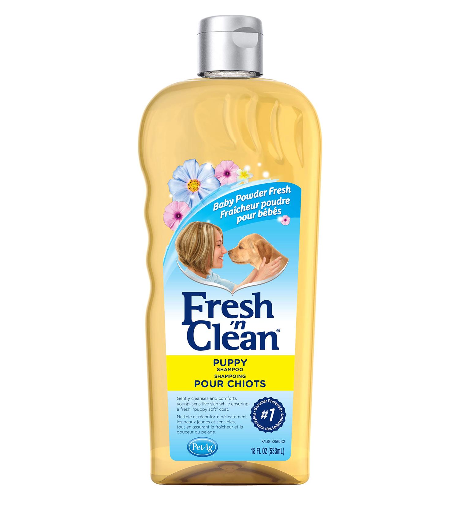 PetAg Fresh 'n Clean Puppy Shampoo - Baby Powder Fresh Scent - 18 fl oz for Soft, Vibrant & Healthy Coat - Buy Online on SooperMarket.com