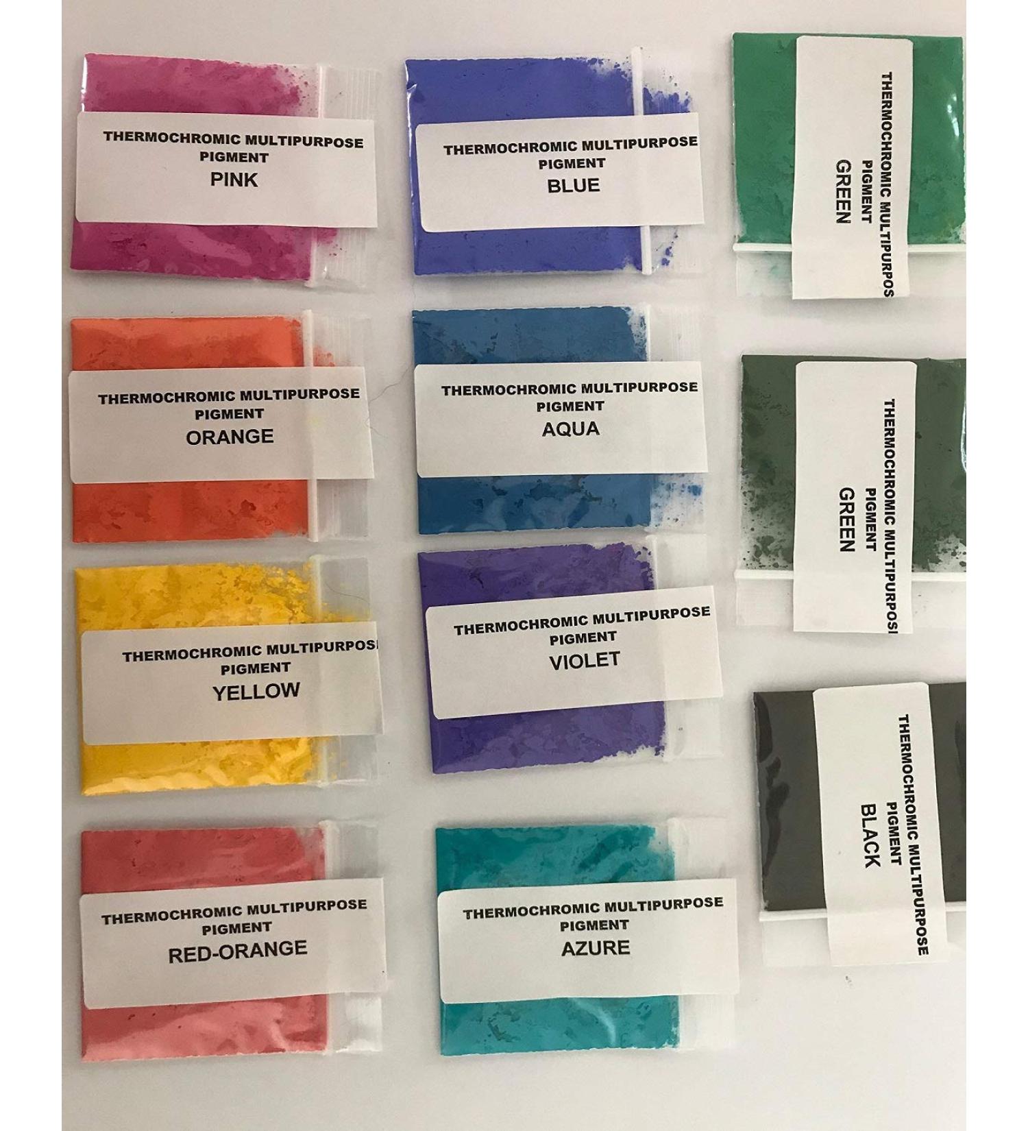 Thermochromic Multipurpose Pigment. Set of 11 1 Grams Each Color. 13 Grams-Total Weight+Gift