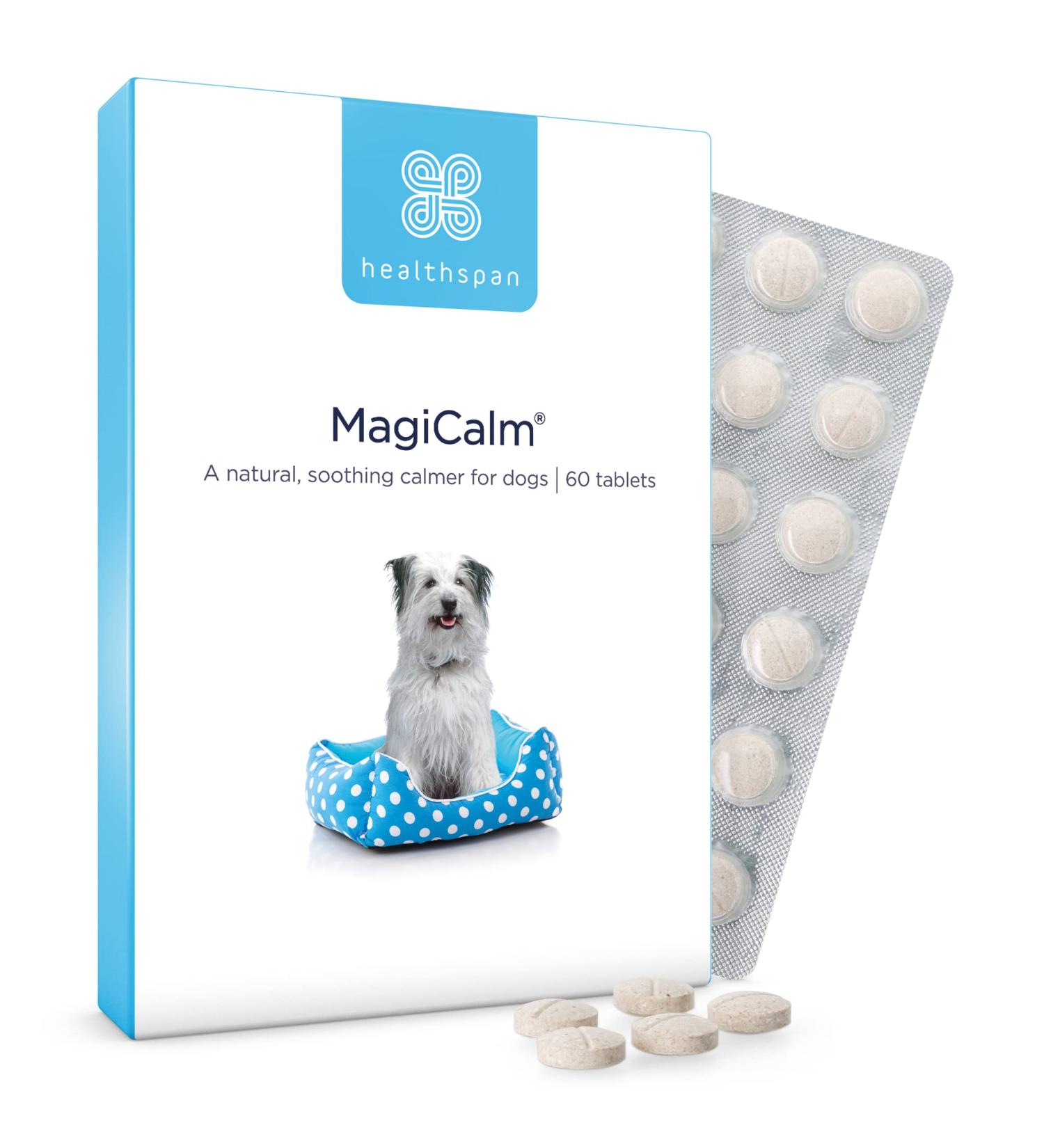 MagiCalm For Dogs | Healthspan | 60 Tablets | Anxious Dogs | Magnesium | B Vitamins | Chamomile | Pet Health | Vegetarian - Buy Online on SooperMarket.com