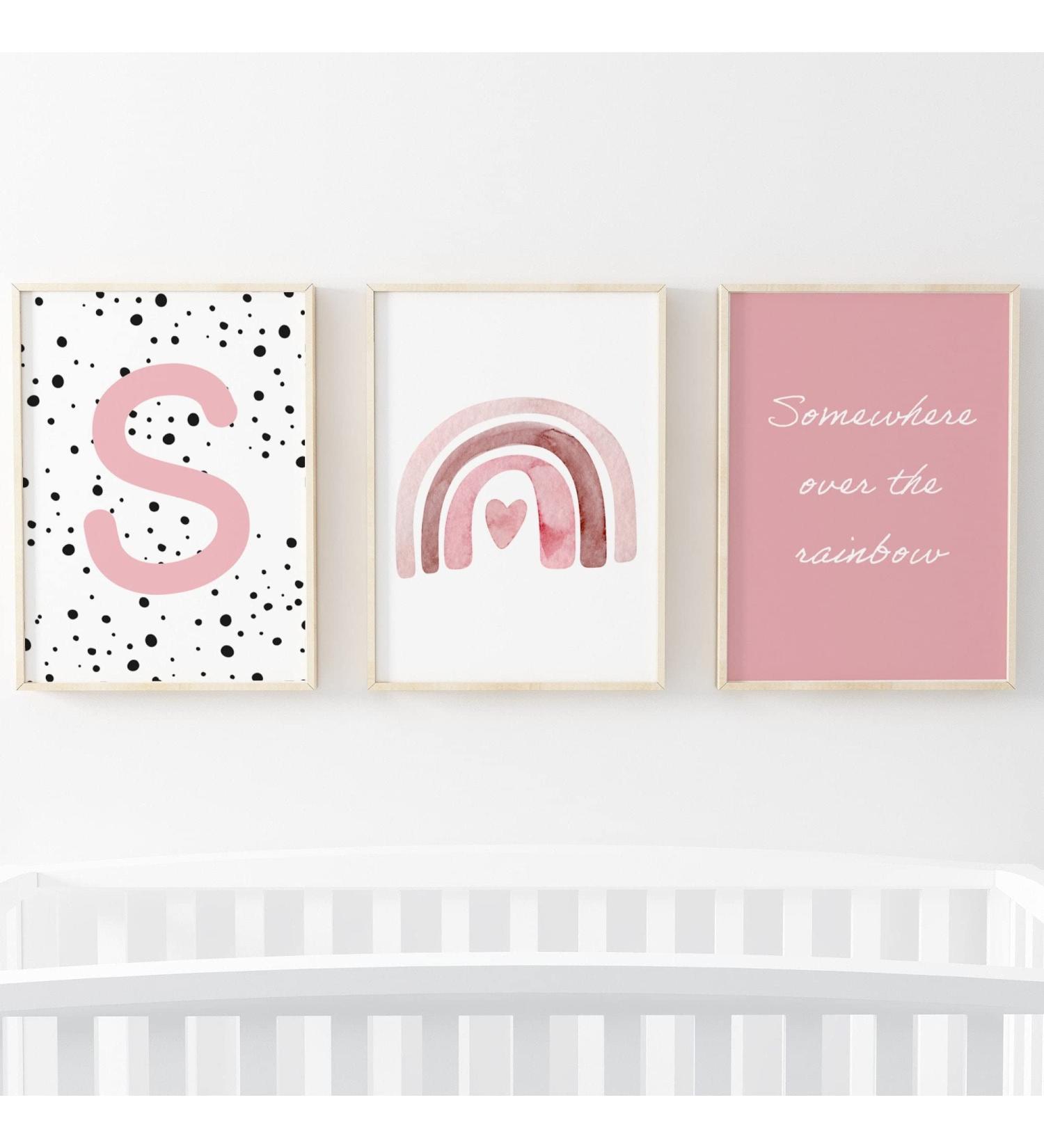 Pompom Prints Set of 3 - Rainbow Nursery Decor - Scandi Boho Style - Playroom Art - 8x10 Inch S - Buy Online on SooperMarket.com