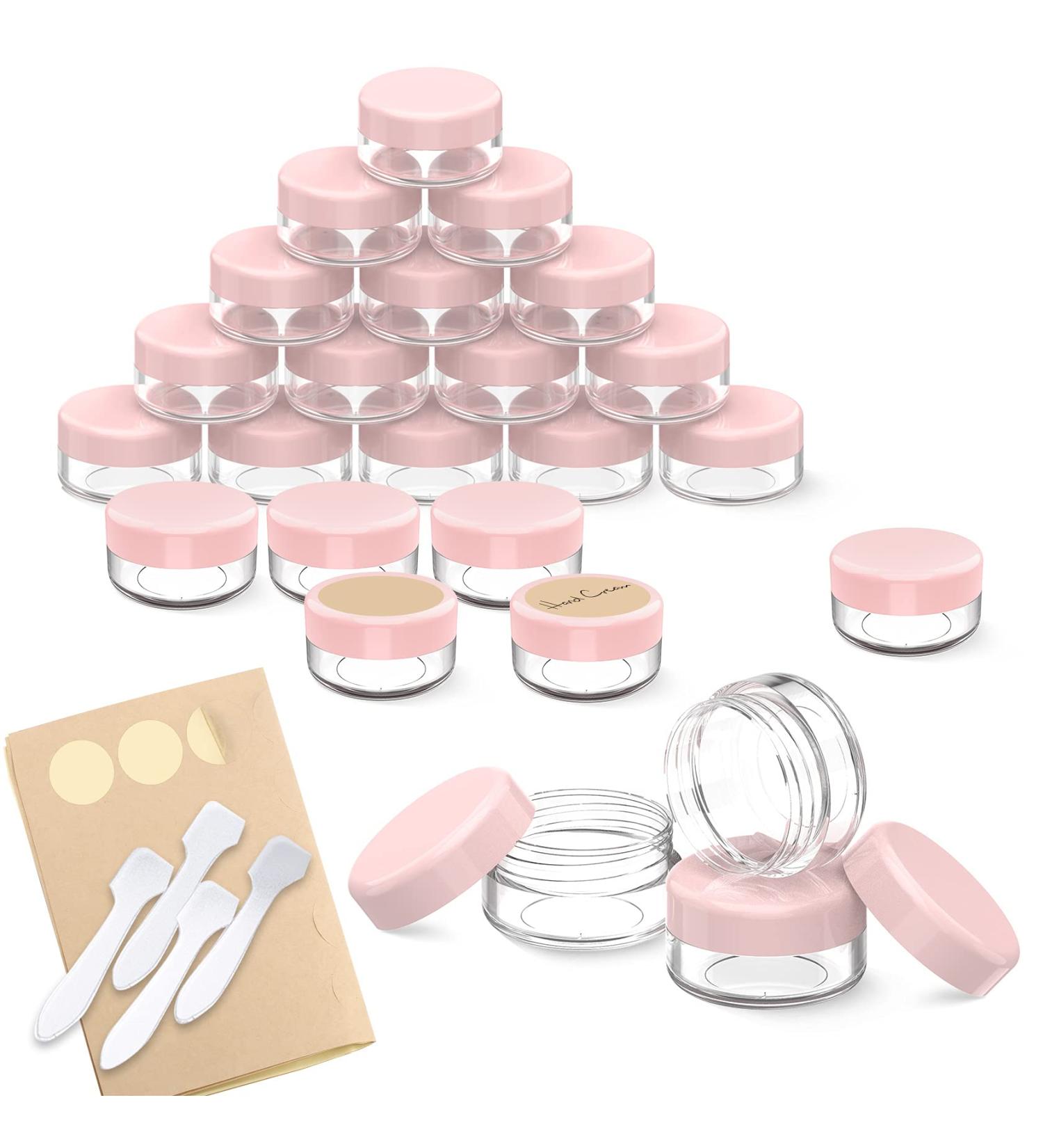 24 Pcs PAMIYO 10ml Clear Empty Jars - Pink Cream Jars for Skincare | International Shipping - Buy Online on SooperMarket.com