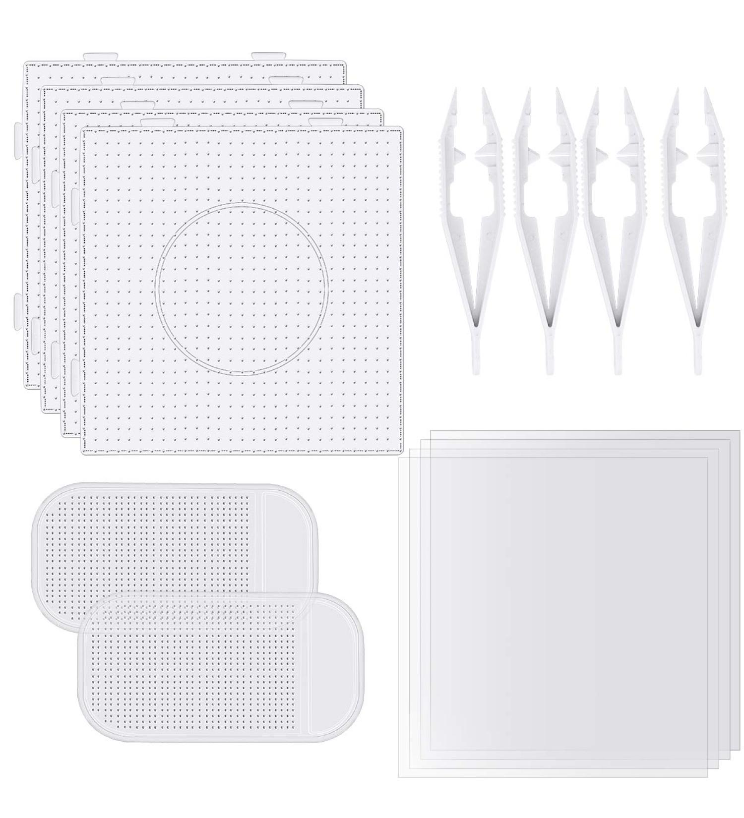 Sc0nni 5mm Fuse Bead Board Set with Sticky Mat - Square Pegboards for Kids DIY Craft Beads - Buy Online on SooperMarket.com