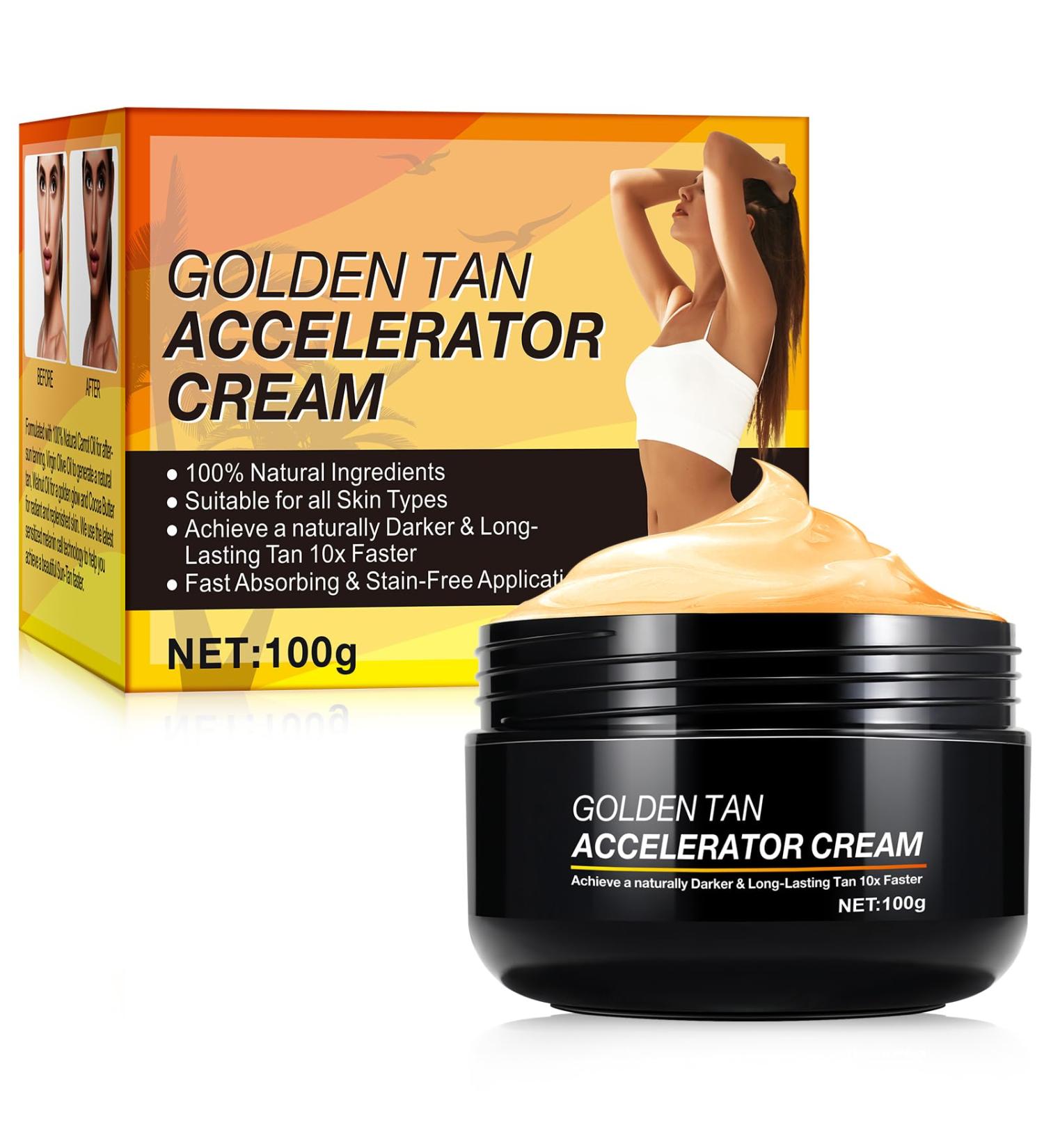 100g Tanning Accelerator Cream | Long-Lasting Rapid Tan for Sun-Beds & Outdoors | Natural Ingredients | 100g (Pack of 1) - Buy Online on SooperMarket.com