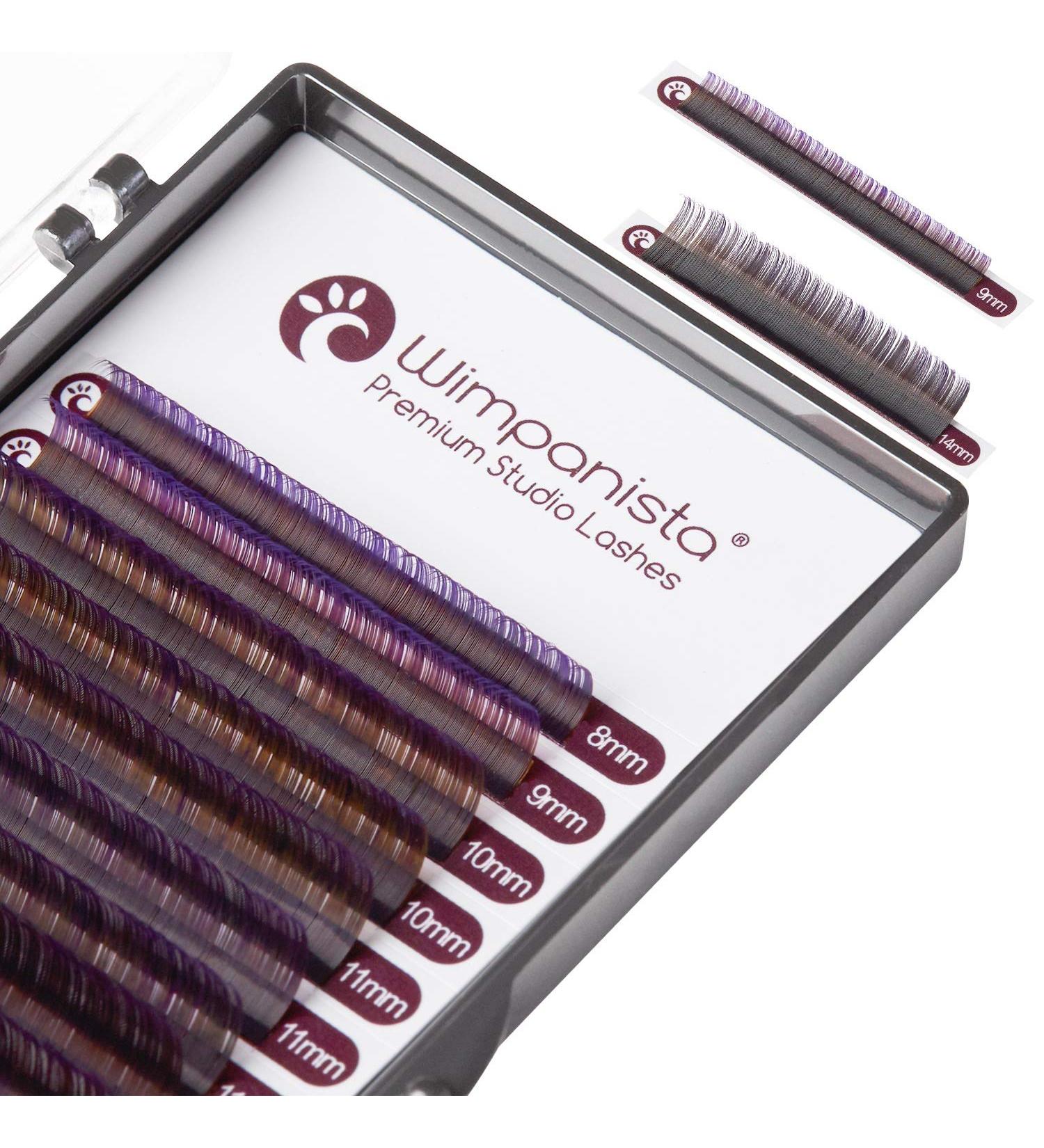 Ombr Violet Silk Eyelashes C Curl 0.07mm - 8-14mm Mix - Volume Lashes for Eyelash Extensions - 16 Strips - International Shipping - Buy Online on SooperMarket.com