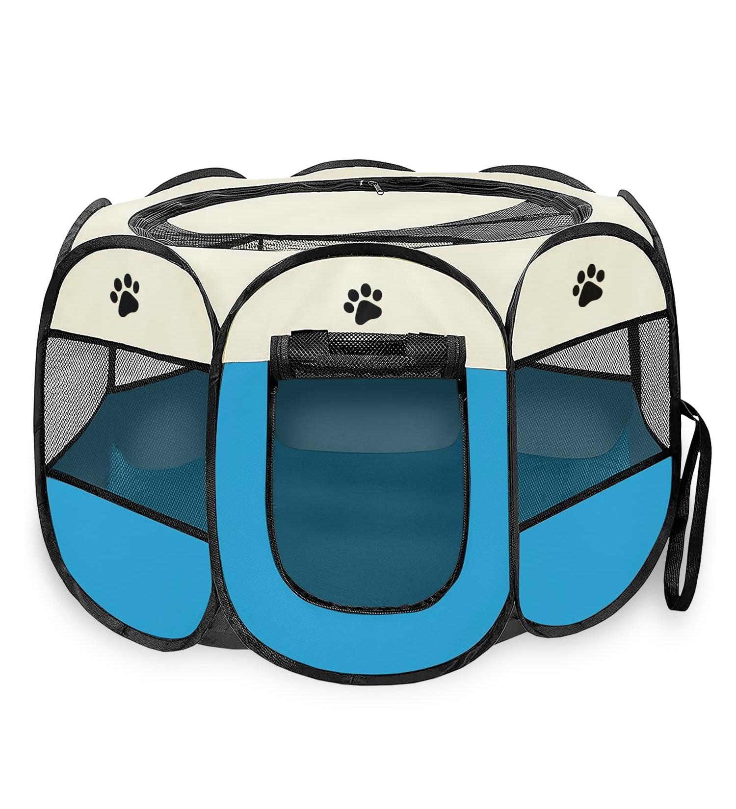 LongtimeUSA Portable Pet Puppy Playpen with Removable Shade Cover - Buy Online on SooperMarket.com