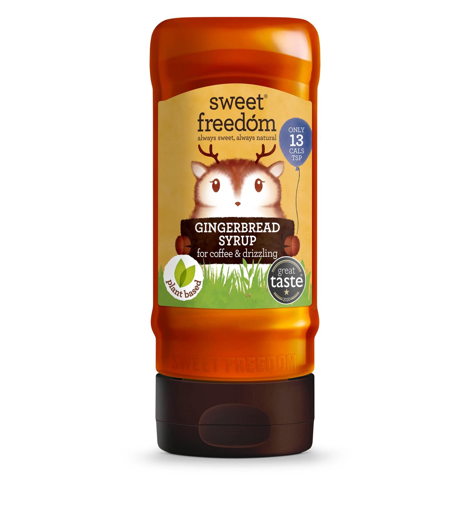 Sweet Freedom Gingerbread Syrup - 13 Calories Per Teaspoon - Ideal for Coffee, Cocktails, Pancakes & Vegan Baking - 350g Pack - Buy Online on SooperMarket.com