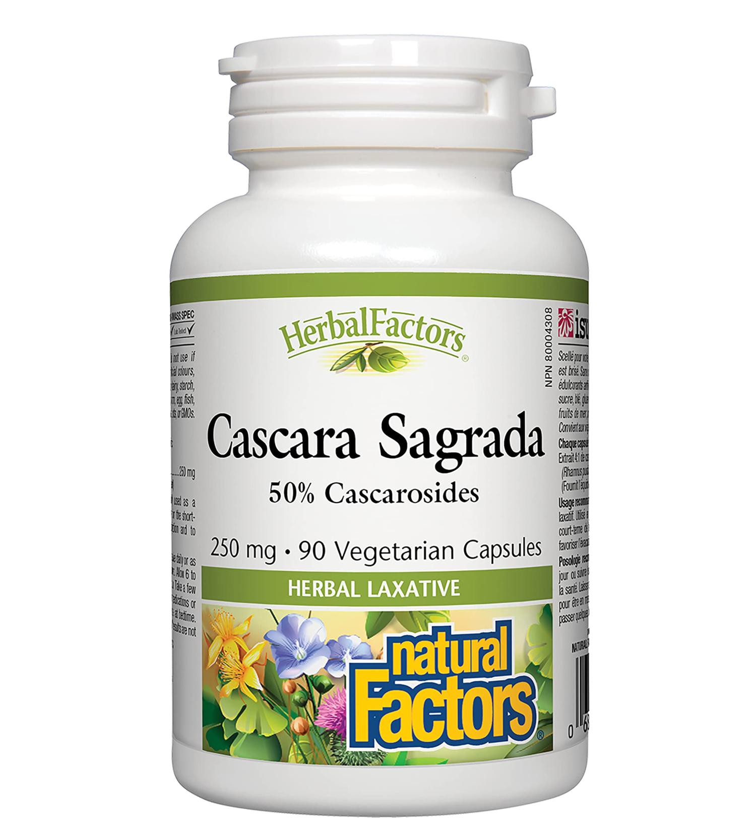 Natural Factors Cascara Sagrada 250 mg 90 Capsules - Buy Online on SooperMarket.com