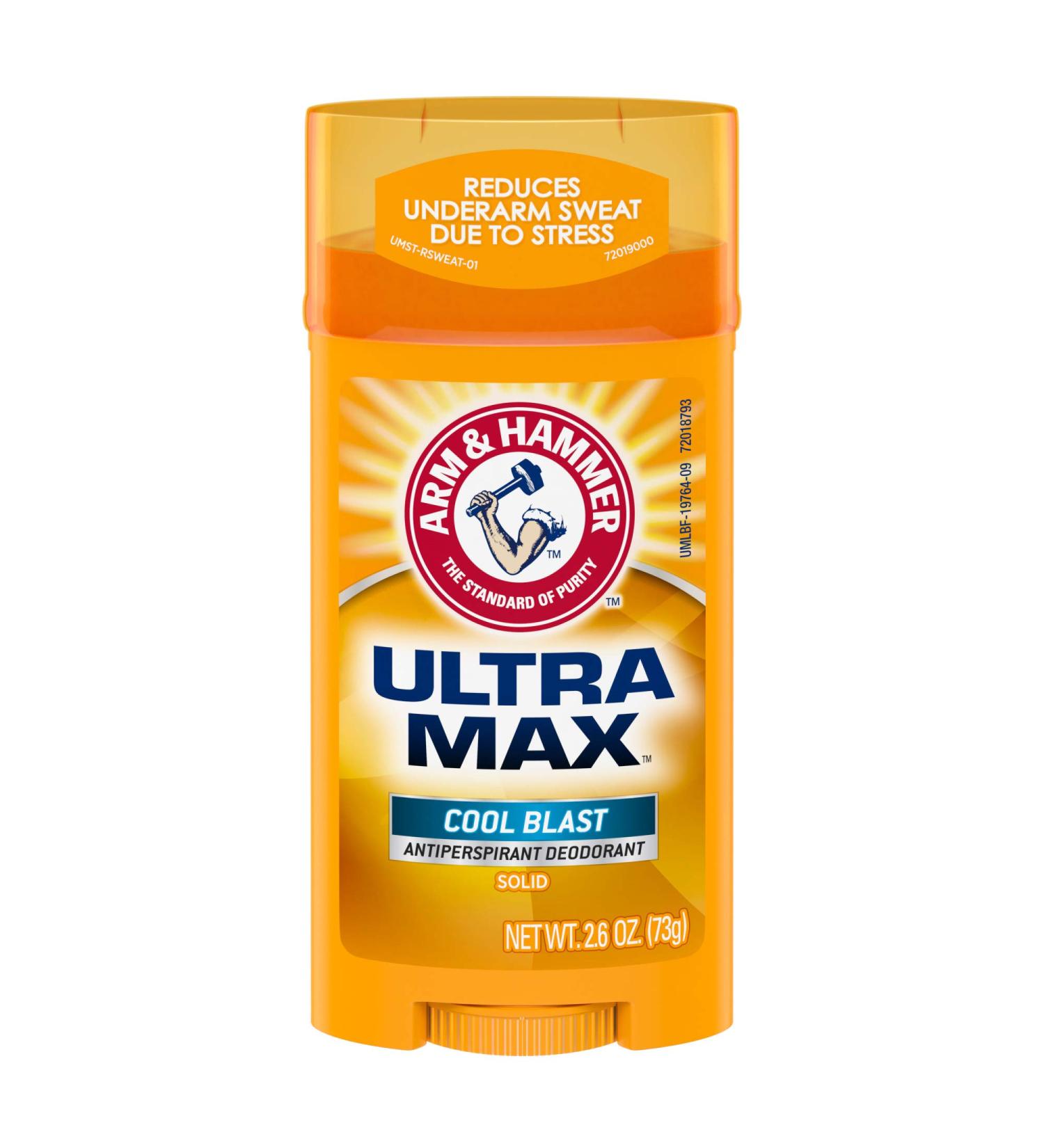 Arm & Hammer Ultra MAX Deodorant - Cool Blast Solid 2.6oz | Natural Deodorizers - Buy Online on SooperMarket.com