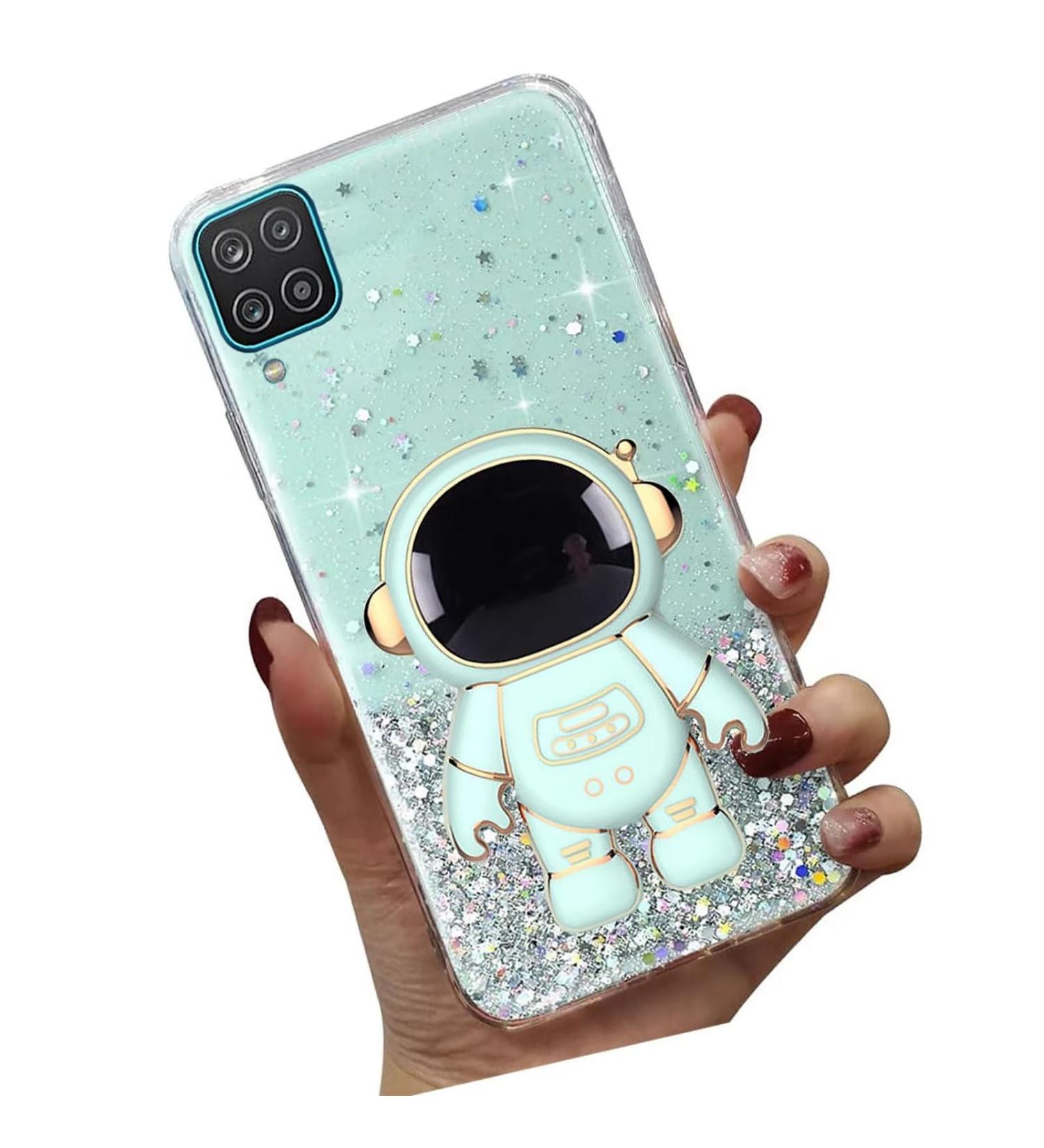 Buy Tivenfezk Nadoli Astronaut Hidden Stand Shell for Samsung Galaxy A22 5G - Glitter Soft Silicone Bling Transparent Cover - Buy Online on SooperMarket.com