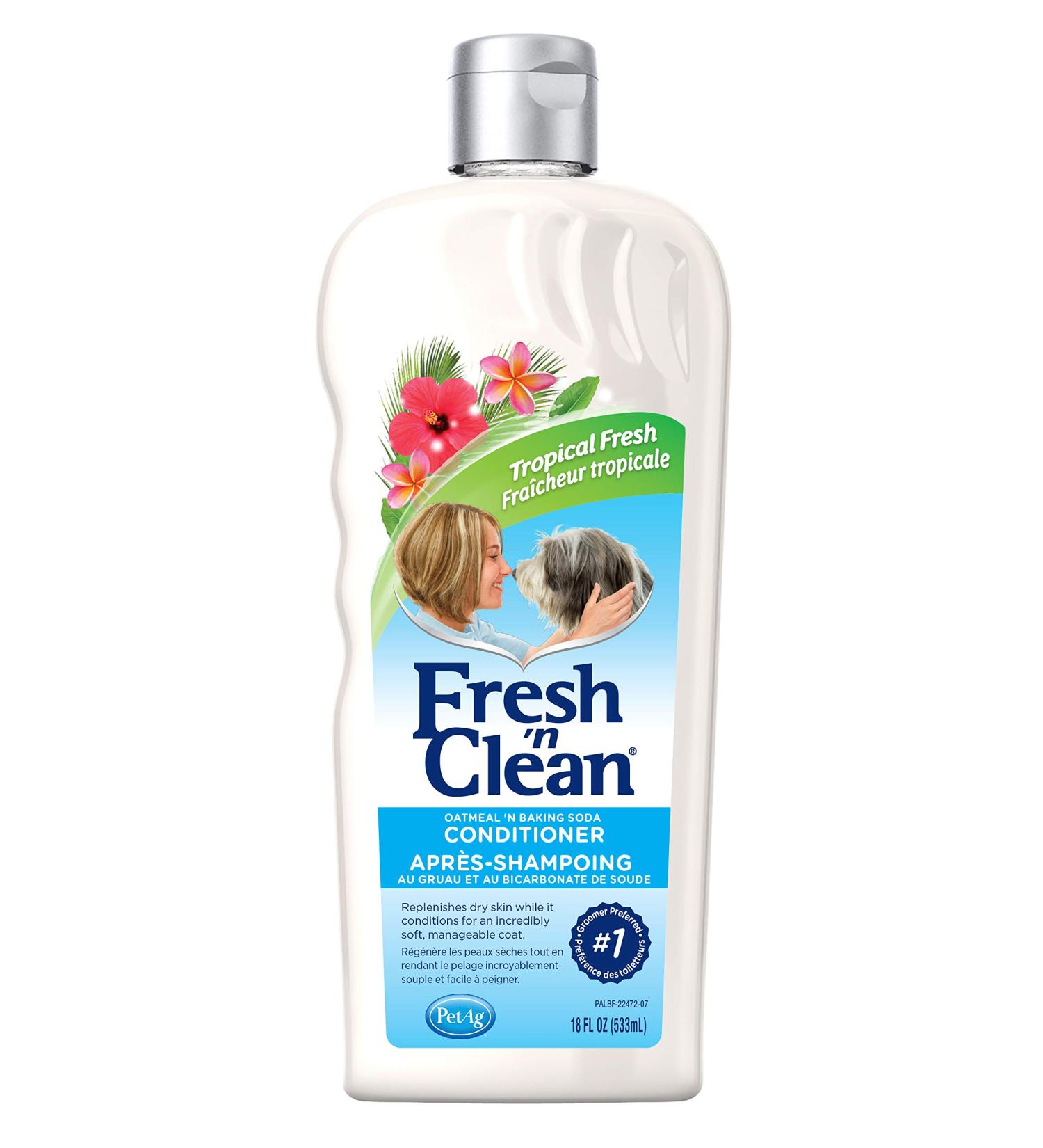 PetAg Fresh 'n Clean Oatmeal 'n Baking Soda Dog Conditioner - Tropical Fresh Scent - 18 fl oz | Moisturizing Formula for Dogs - Buy Online on SooperMarket.com