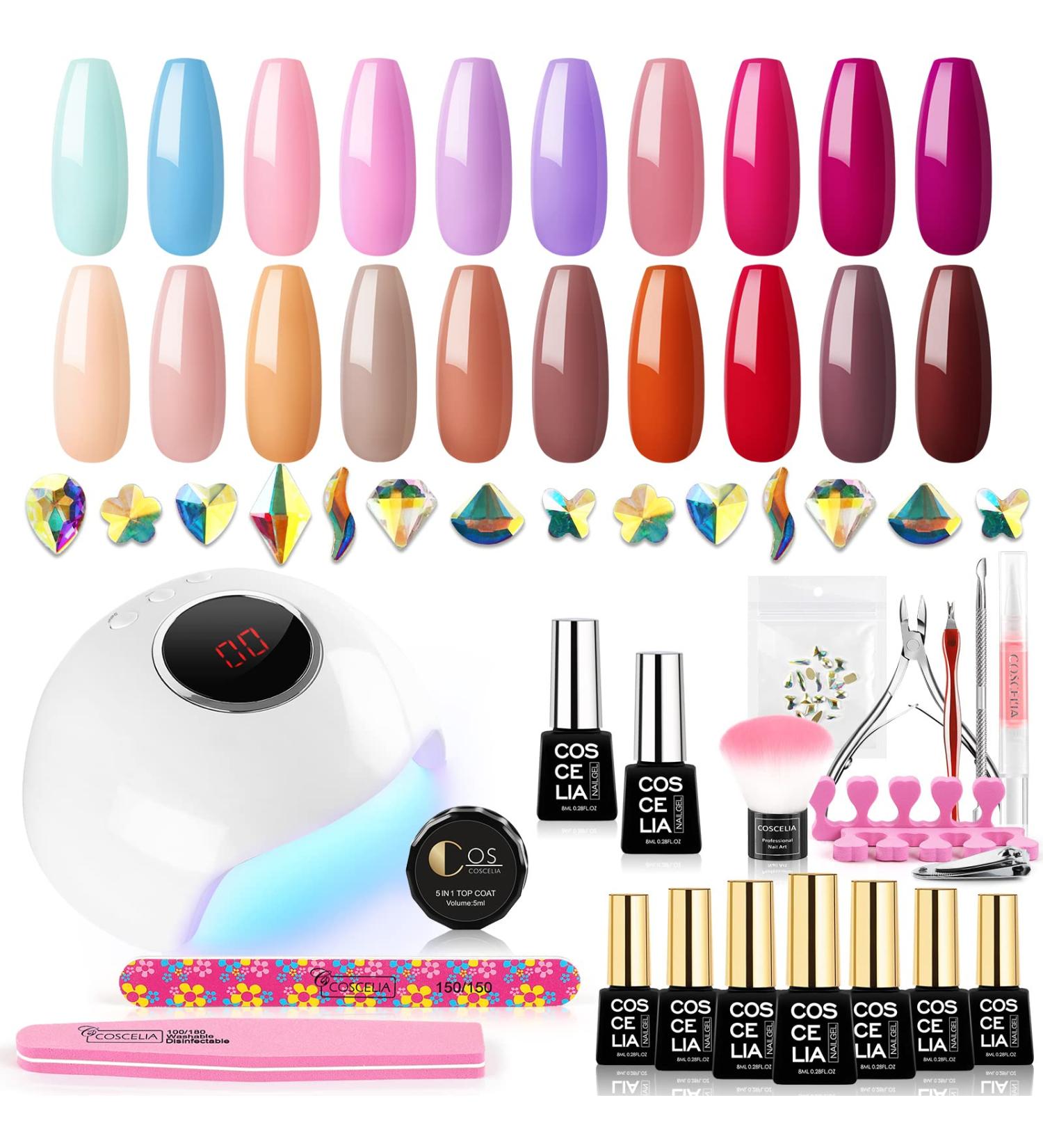 20pcs Gel Nail Polish Kit with 24W Nail Dryer Lamp - Professional Gel Manicure Set for Women and Girls - Buy Online on SooperMarket.com