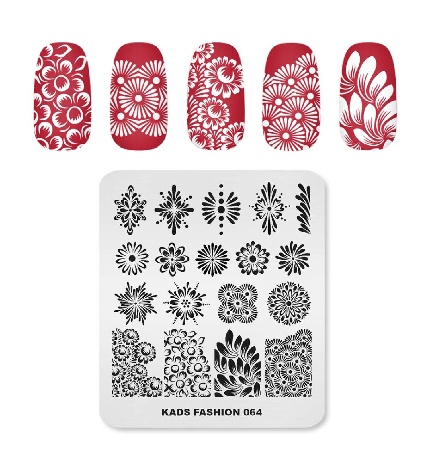 Alexnailart Stainless Steel Nail Stamping Template - Manicure Nail Art DIY Decoration FA064 - Buy Online on SooperMarket.com