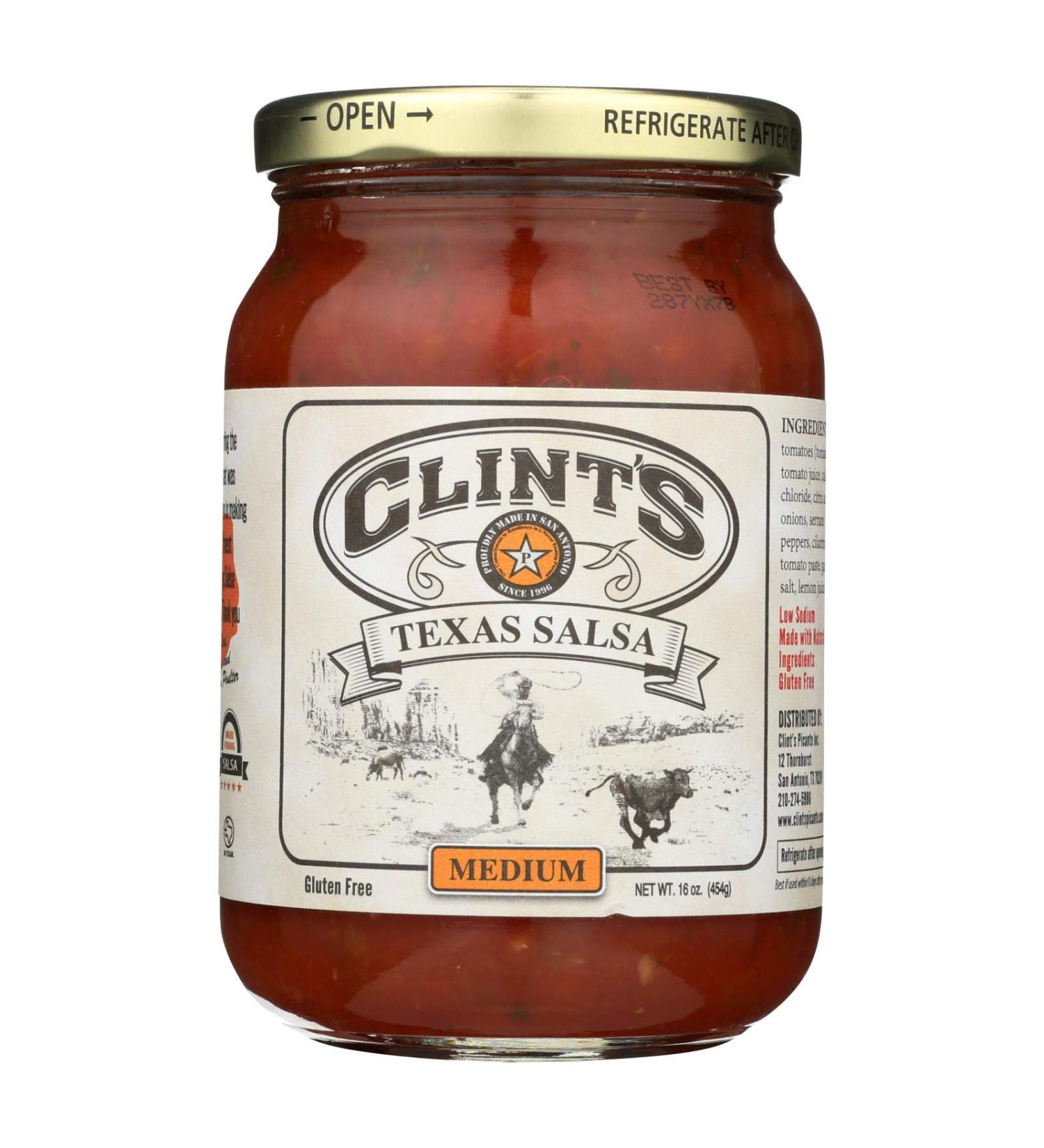 Clint's Texas Medium Salsa, 16-ounce Jars (Pack of 6)