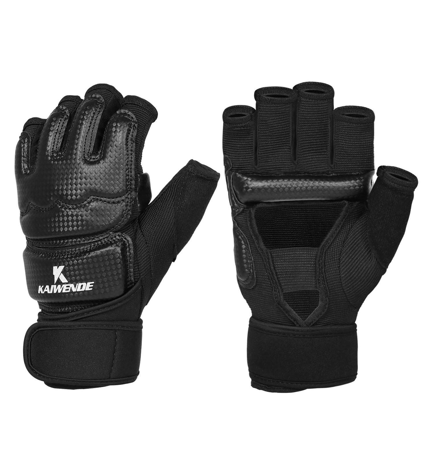 Half Finger Kickboxing Gloves - Ideal for Taekwondo, Muay Thai, Karate, and Cardio Kickboxing Class - Black Medium - Buy Online on SooperMarket.com