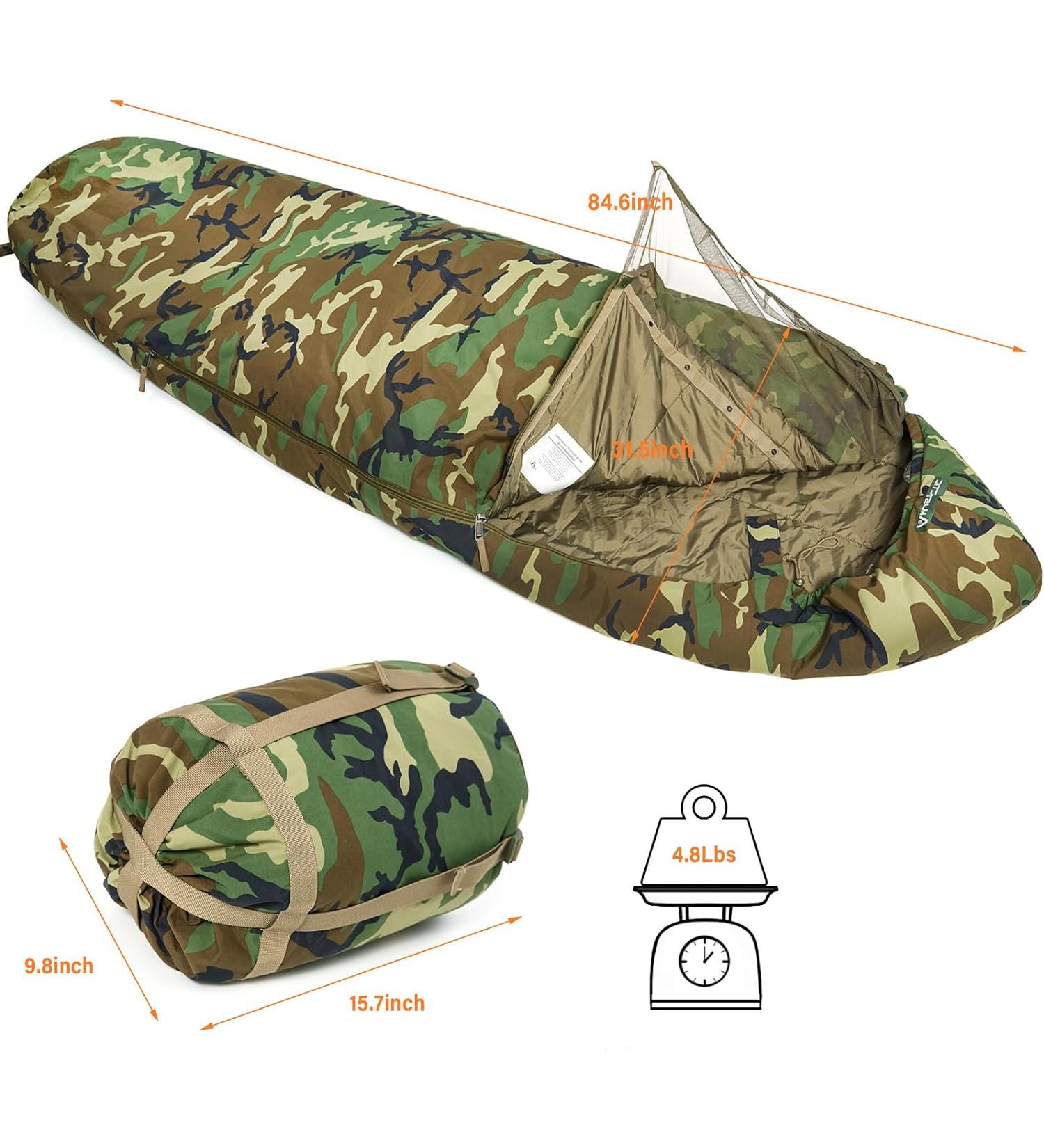 MT Military Army Force 4 & Tropen Patrol Mummy Sleeping Bags - Cold Weather Modular System with Bivy Cover  Compression Sack - Multicam/UCP/Woodland Camo - Buy Online on SooperMarket.com