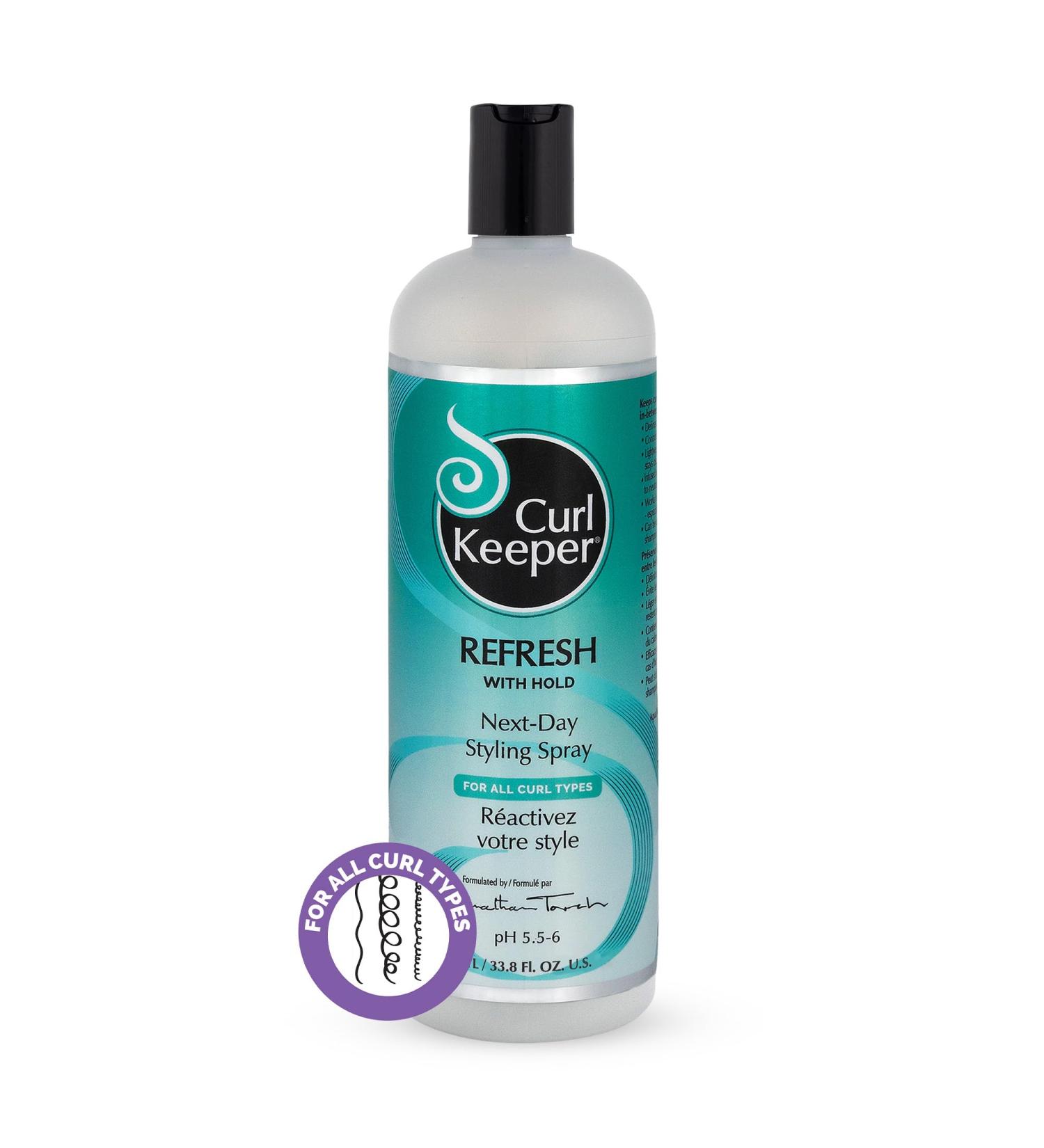 Curl Keeper Refresh Hair Styling Spray - Lightweight Water-Based Anti-Frizz Spray with Hold for Wavy & Curly Styles in Humidity & All Weather Conditions 33.8 Fl Oz 33.8 Fl Oz (Pack of 1) - Buy Online on SooperMarket.com