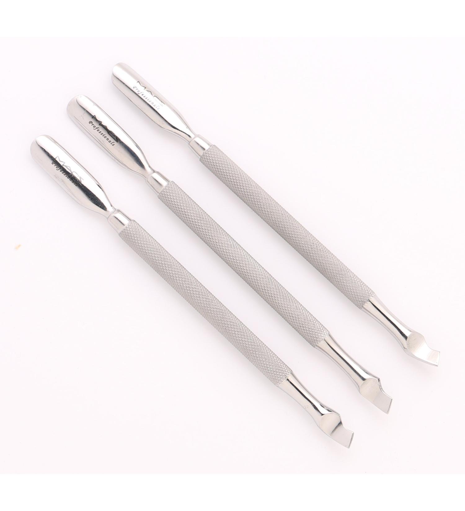 Macs Professional Manicure/Pedicure Cuticle Pusher/ Pterygium Remover & Nail Pusher Double Ended (2 In 1) Made From 100% Stainless Steel - Nail Cuticle Remover and Cleaner Ideal For Nail Art Or Nail Shops By Macs-19-116 (3- Ptreygium Remover/Cuticle Pushe