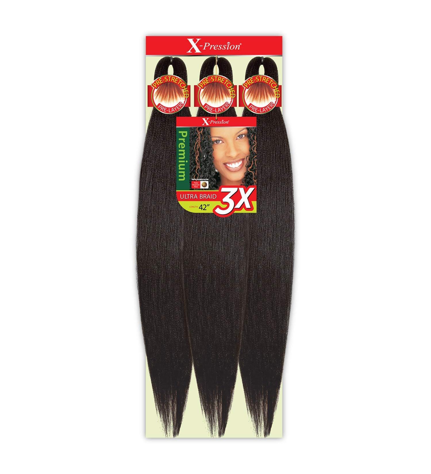 Outre X-Pression Kanekalon 3X Pre Stretched Braid 42 - Multi Pack Deals (3-Pack 1B) - Buy Online on SooperMarket.com