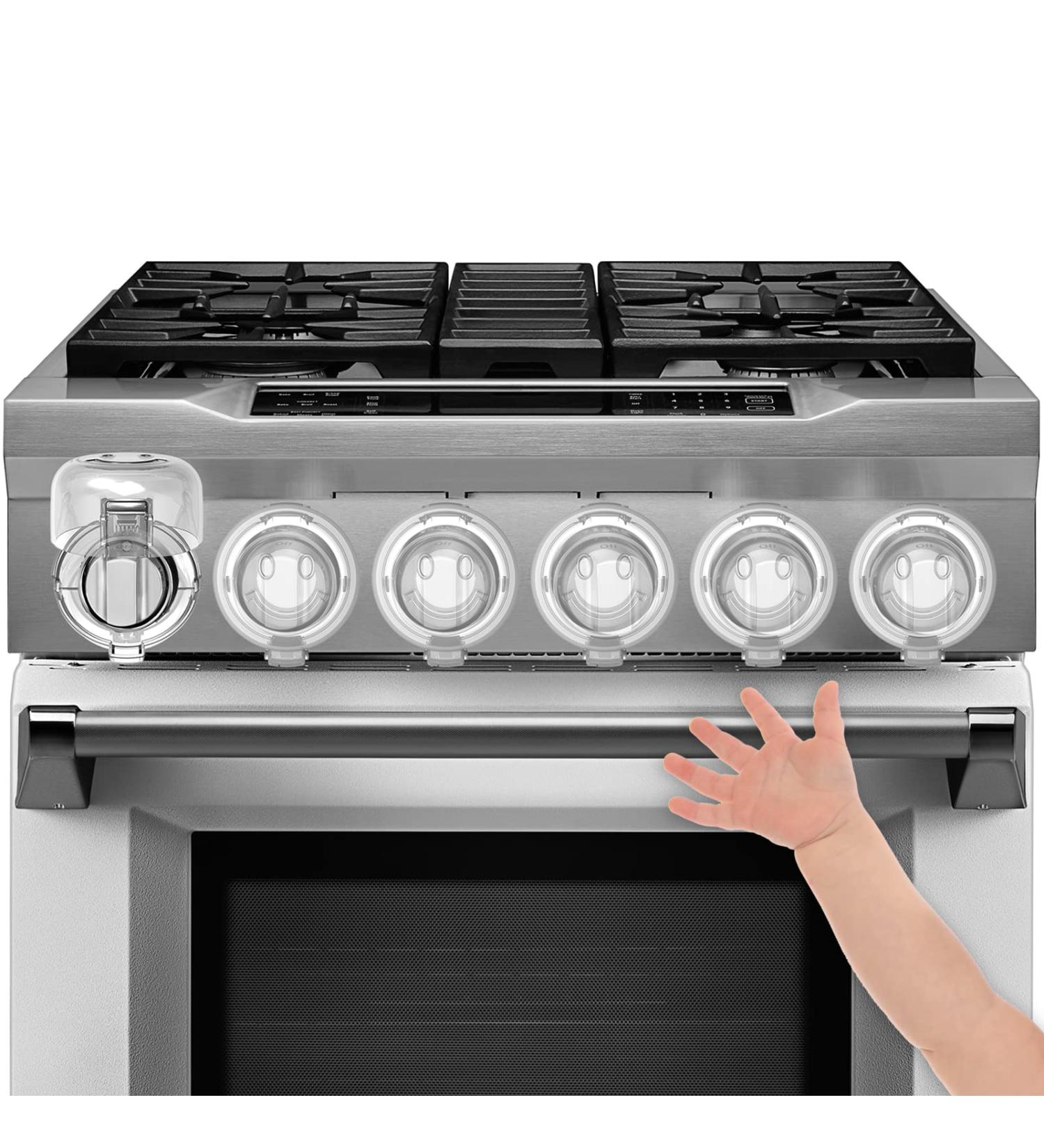 6-Pack Double-Key Gas Stove & Oven Knob Covers for Child Safety - Buy Online on SooperMarket.com