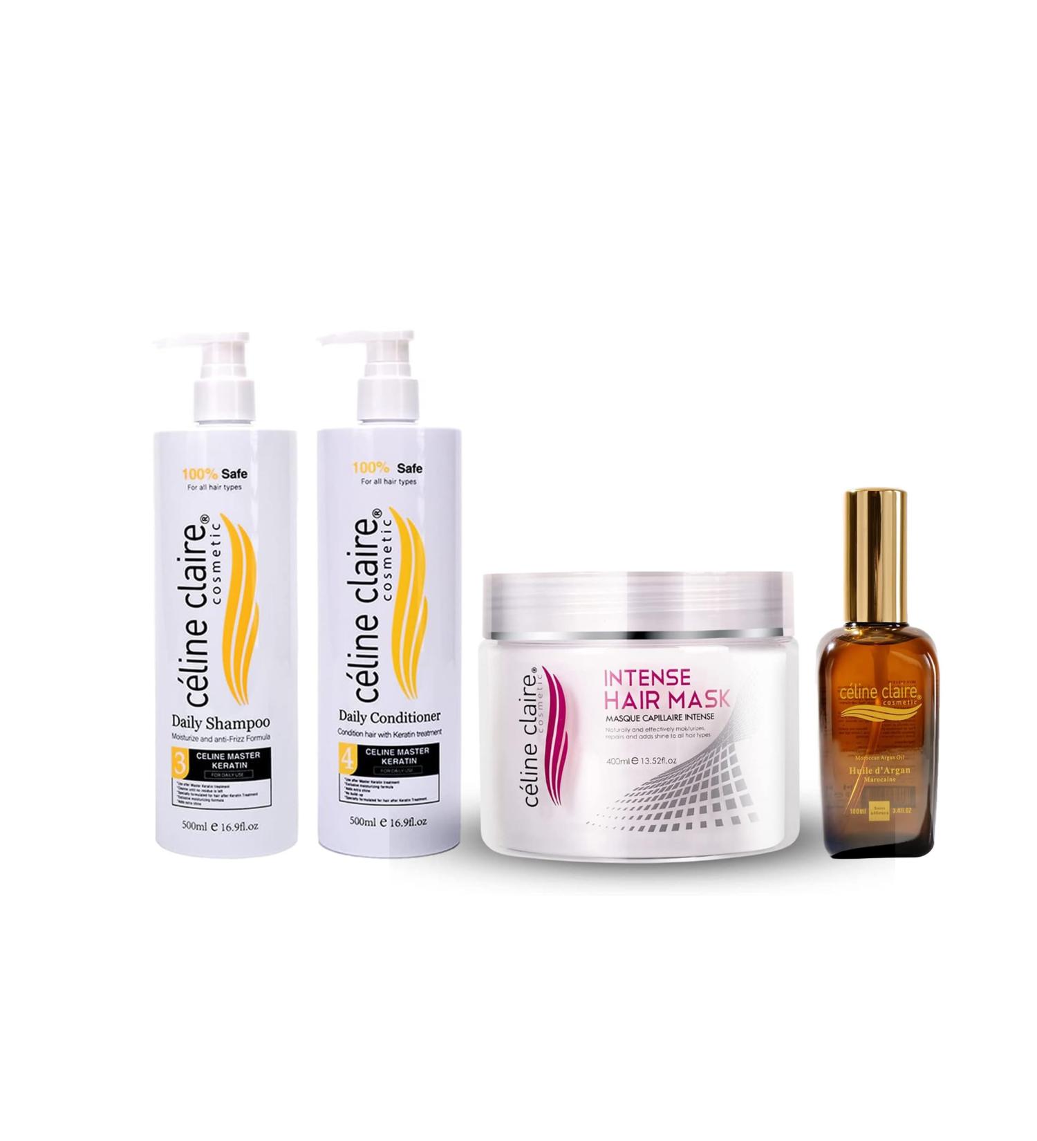 Ultimate Hair Care Collection by Celine Claire - Complete Hair Repair and Hydration System for Perfectly Smooth Shiny and Healthy Hair (Complete Sulfate-Free Keratin Care Silky Smooth Essentials)