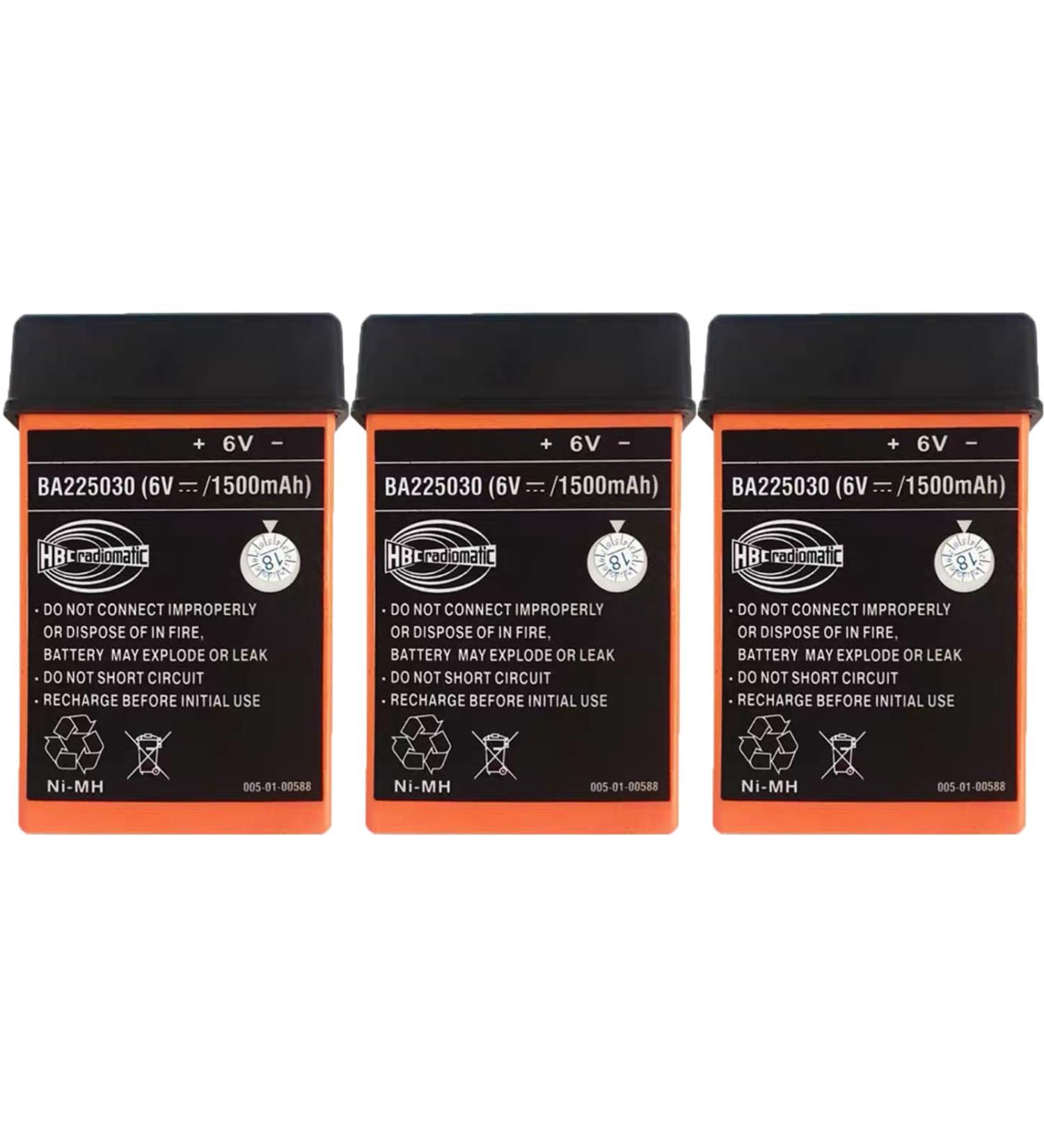 WELLVEUS 3 Pack BA225030 Battery for HBC Radiomatic - 6V 1500mAh International Shipping Available - Buy Online on SooperMarket.com