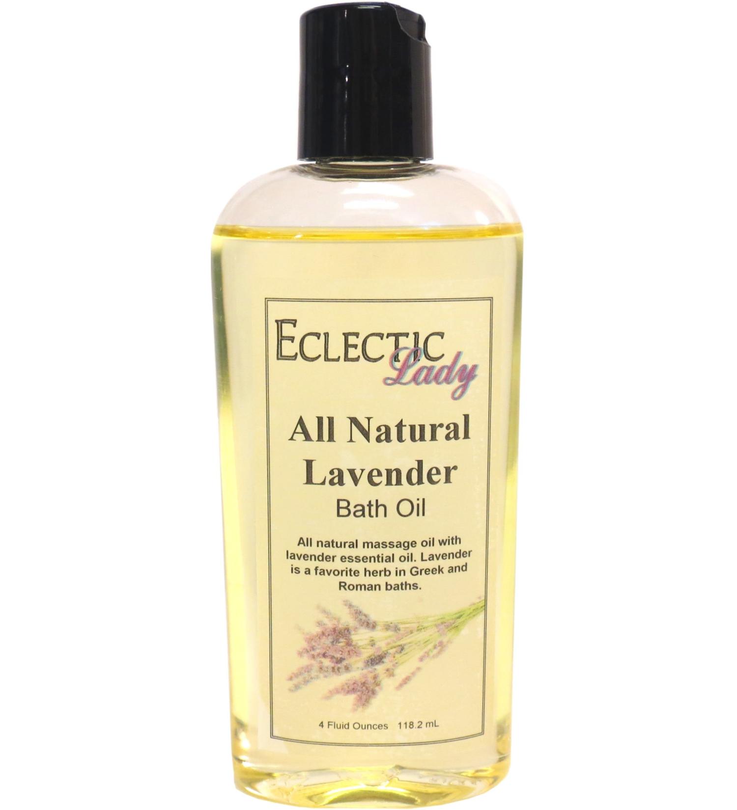 Lavender Bath Oil by Eclectic Lady - Relaxing & Moisturizing Body Oil for Dry Skin - Scented 4 oz Bathing Oil for Sensitive Skin - Nourishing Fragrance Shower Oil - Buy Online on SooperMarket.com