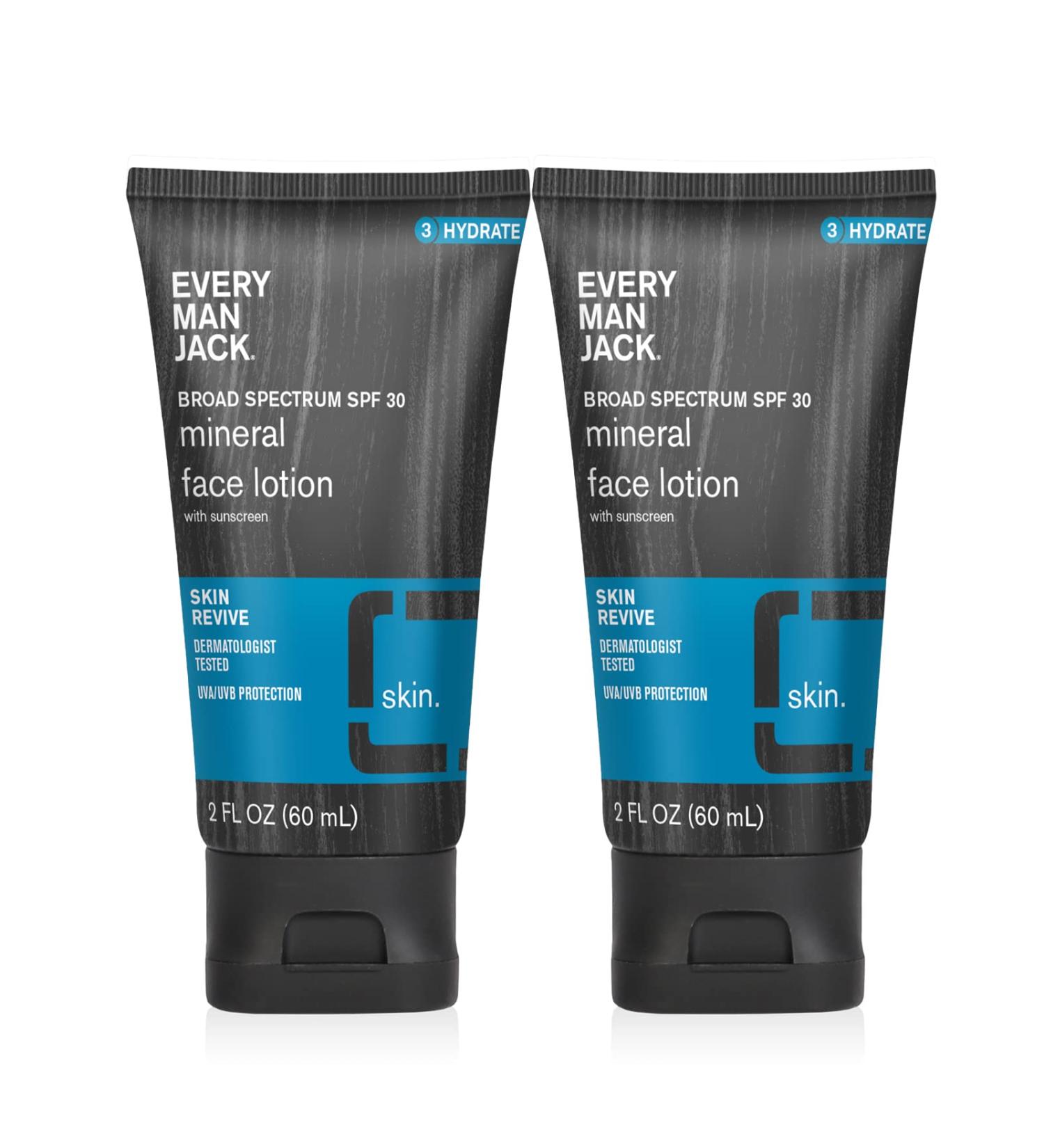 Every Man Jack Men's Mineral Face Lotion SPF 30 Sunscreen - 2FL Oz 2 Pack - Buy Online on SooperMarket.com